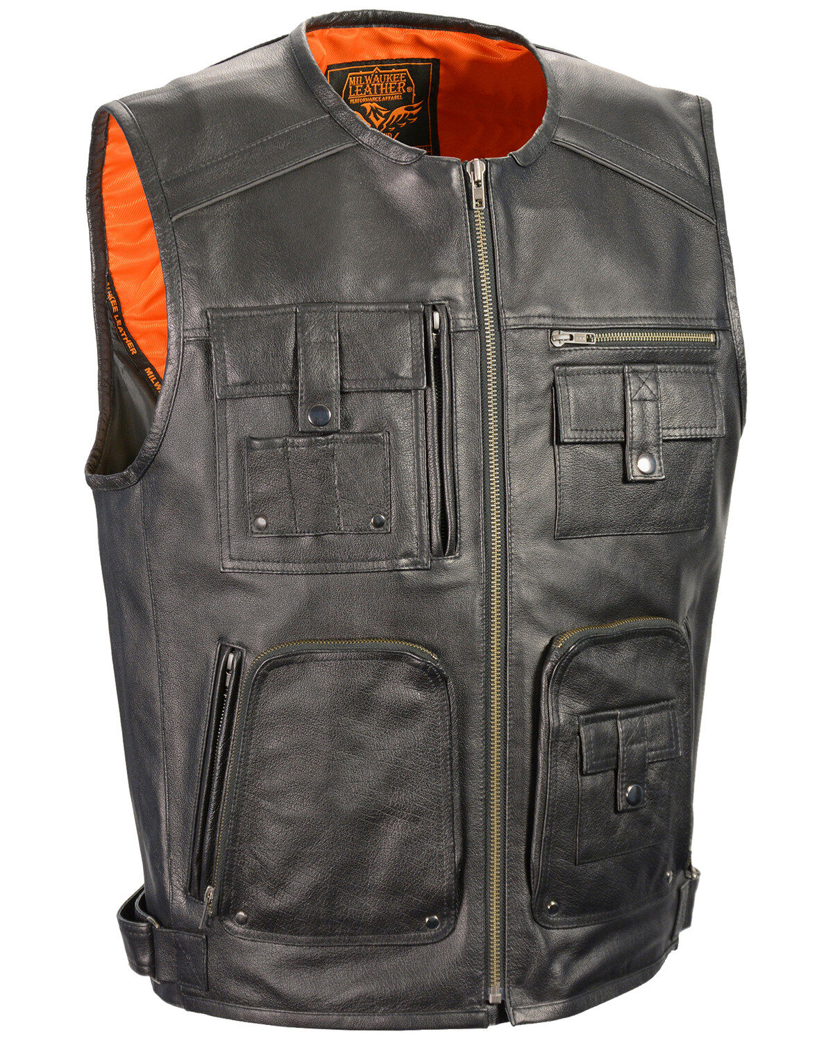 Milwaukee Leather Men's Zipper Front Super Utility Multi Pocket Vest - 3X