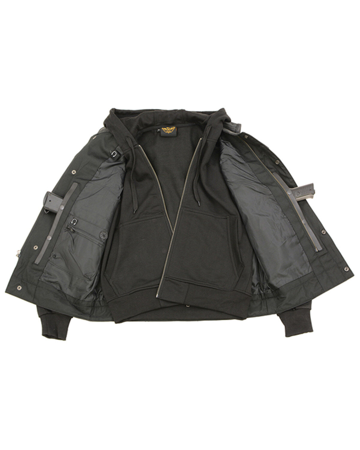 Milwaukee Leather Men's Club Style Zip Front Vest and Full Sleeve Hooded Jacket