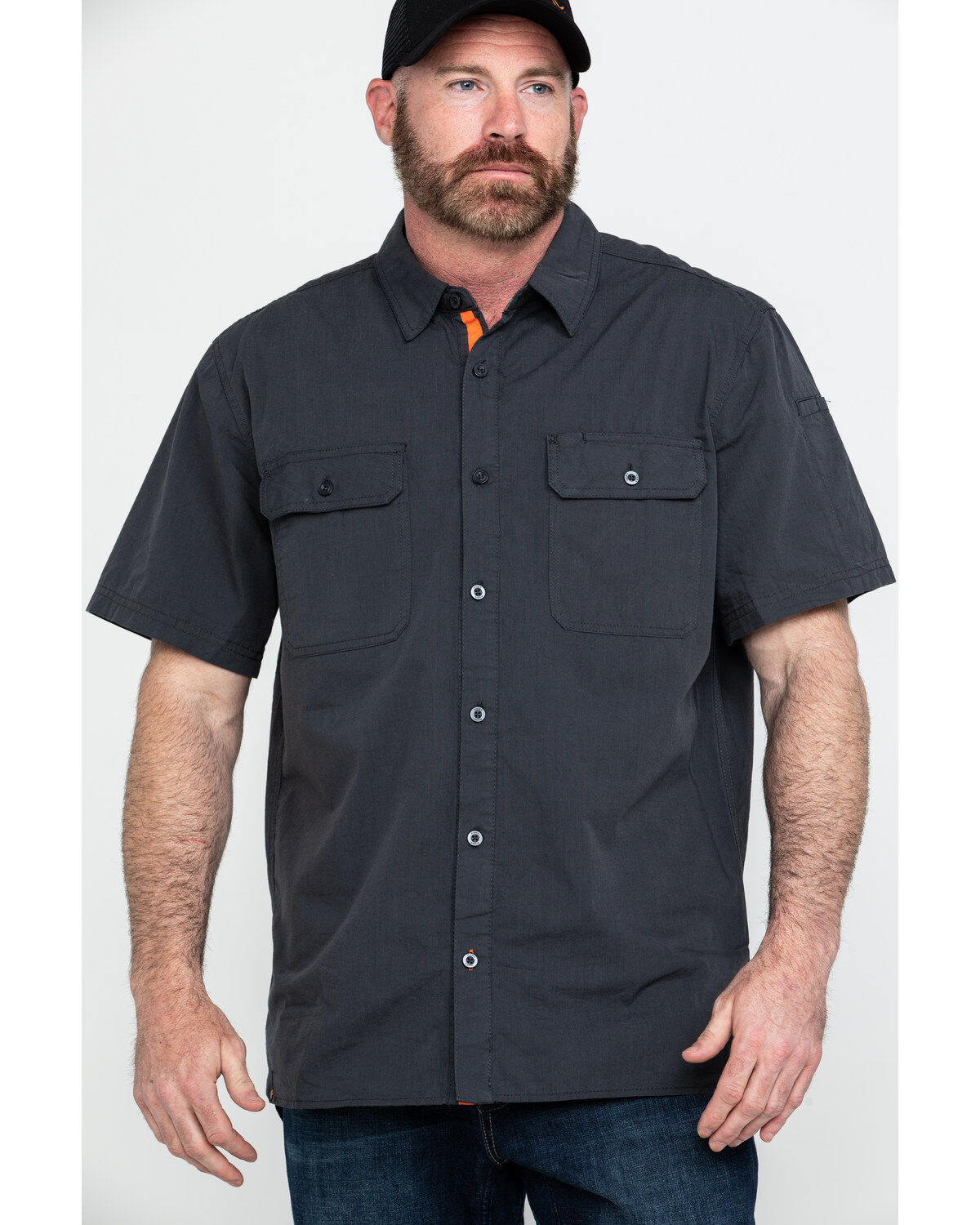 Hawx Men's Charcoal Solid Yarn Dye Two Pocket Short Sleeve Work Shirt - Big 1 112847-hawx-men-s-charcoal-solid-yarn-dye-two-pocket-short-sleeve-work-shirt-big-1.jpg