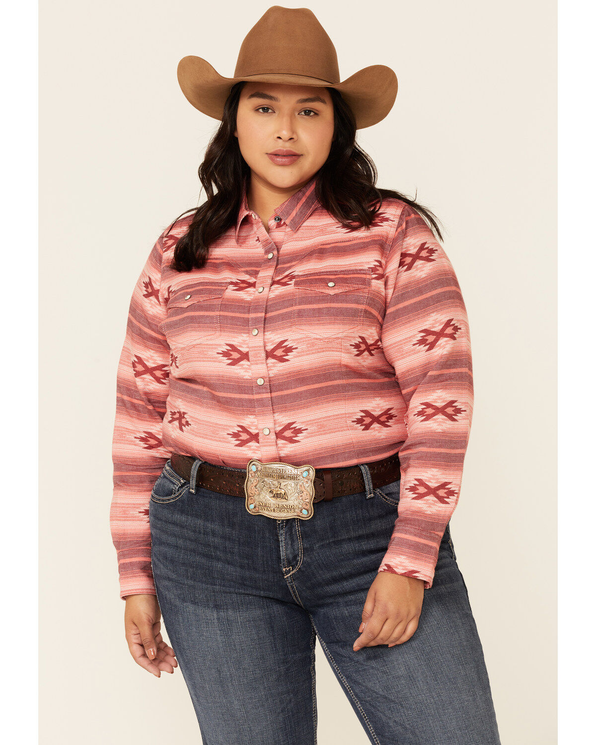 Ariat Women's Adorable Serape Print Long Sleeve Snap Western Core Shirt - Plus