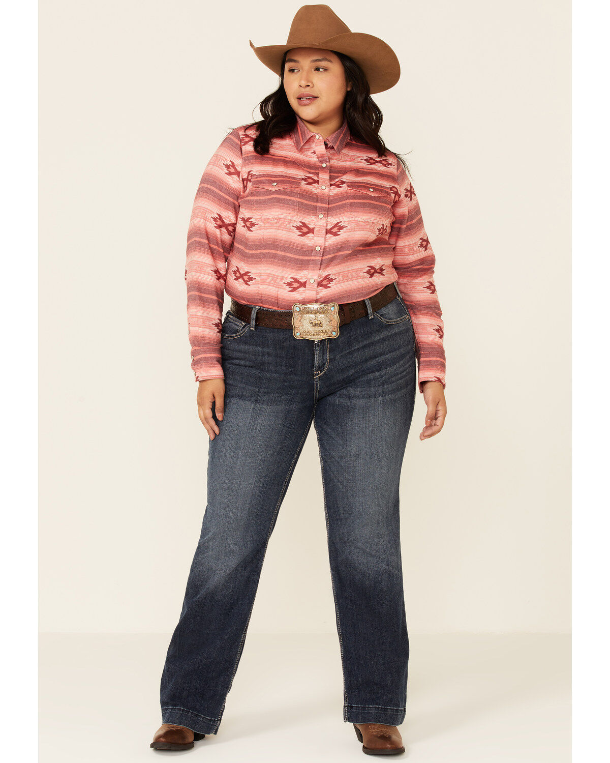 Ariat Women's Adorable Serape Print Long Sleeve Snap Western Core Shirt - Plus