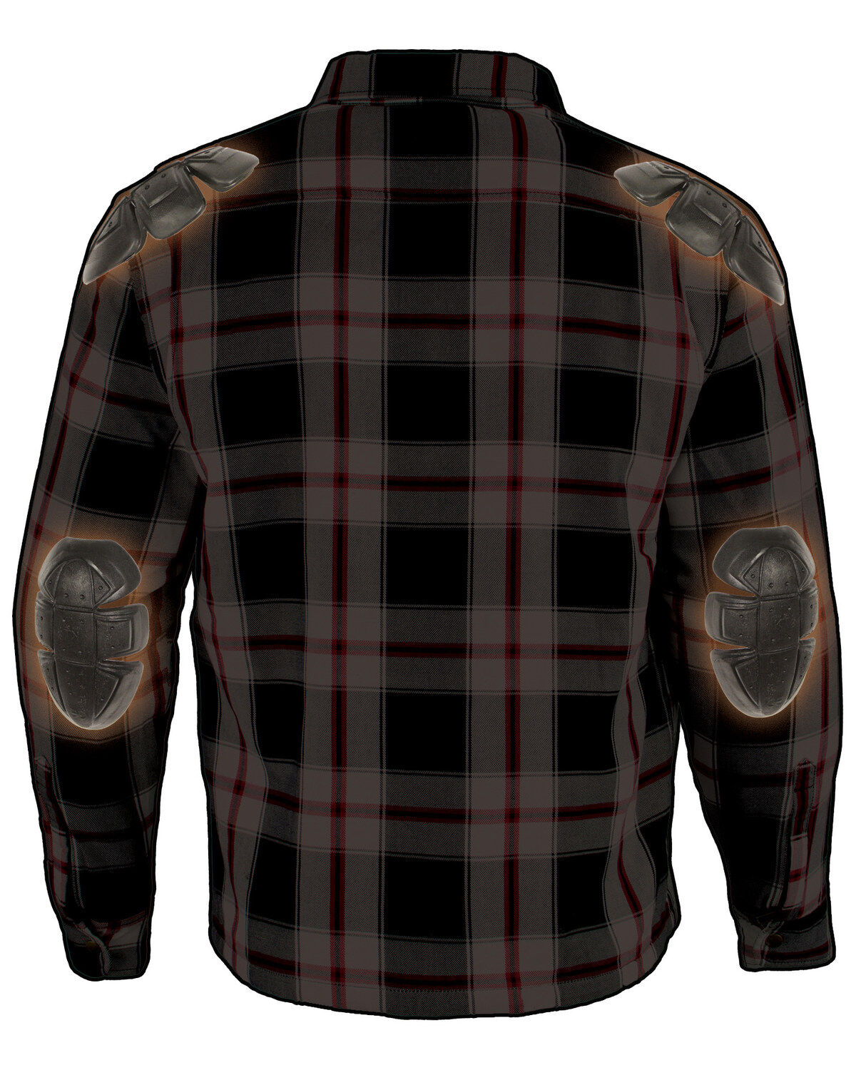 Milwaukee Performance Men's Black/White/Red Aramid Flannel Biker Jacket