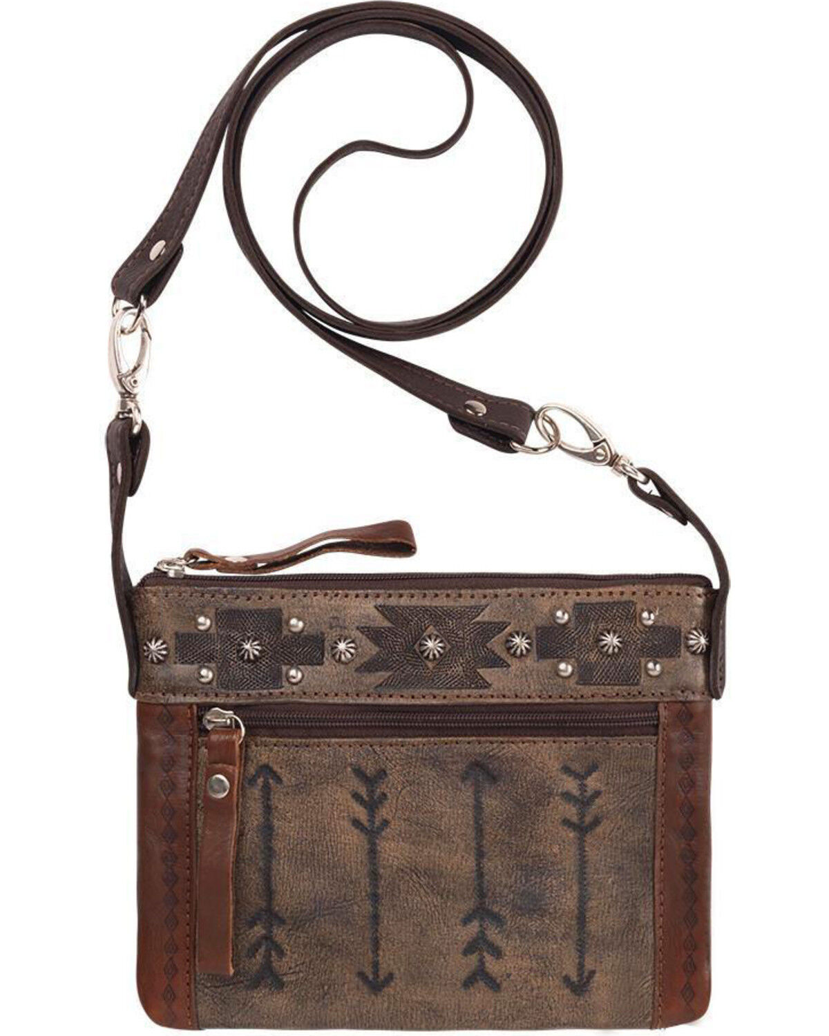 American West Women's Brown Southwestern Arrow Trail Rider Crossbody Bag 1 116406-american-west-women-s-brown-southwestern-arrow-trail-rider-crossbody-bag-1.jpg