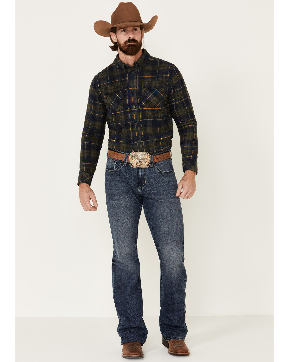 United By Blue Men's Responsible Plaid Long Sleeve Western Flannel Shirt