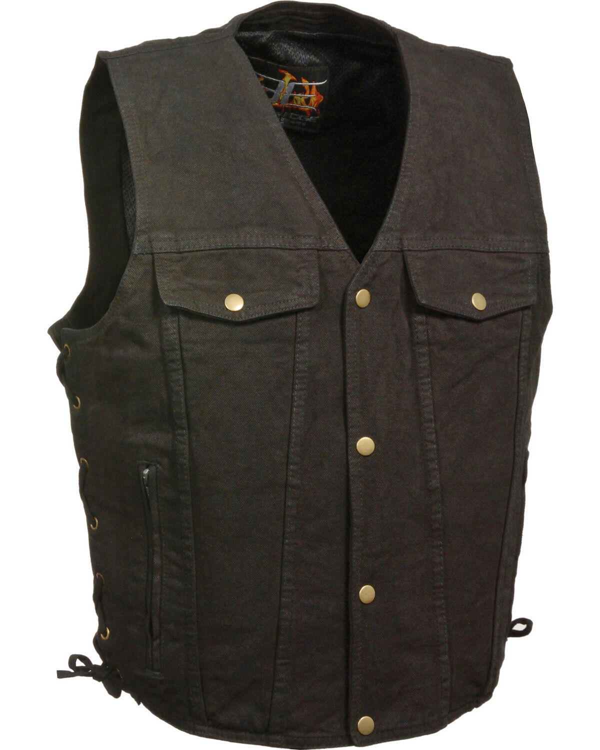 Milwaukee Leather Men's Side Lace Denim Vest with Chest Pockets 1 118057-milwaukee-leather-men-s-side-lace-denim-vest-with-chest-pockets-1.jpg