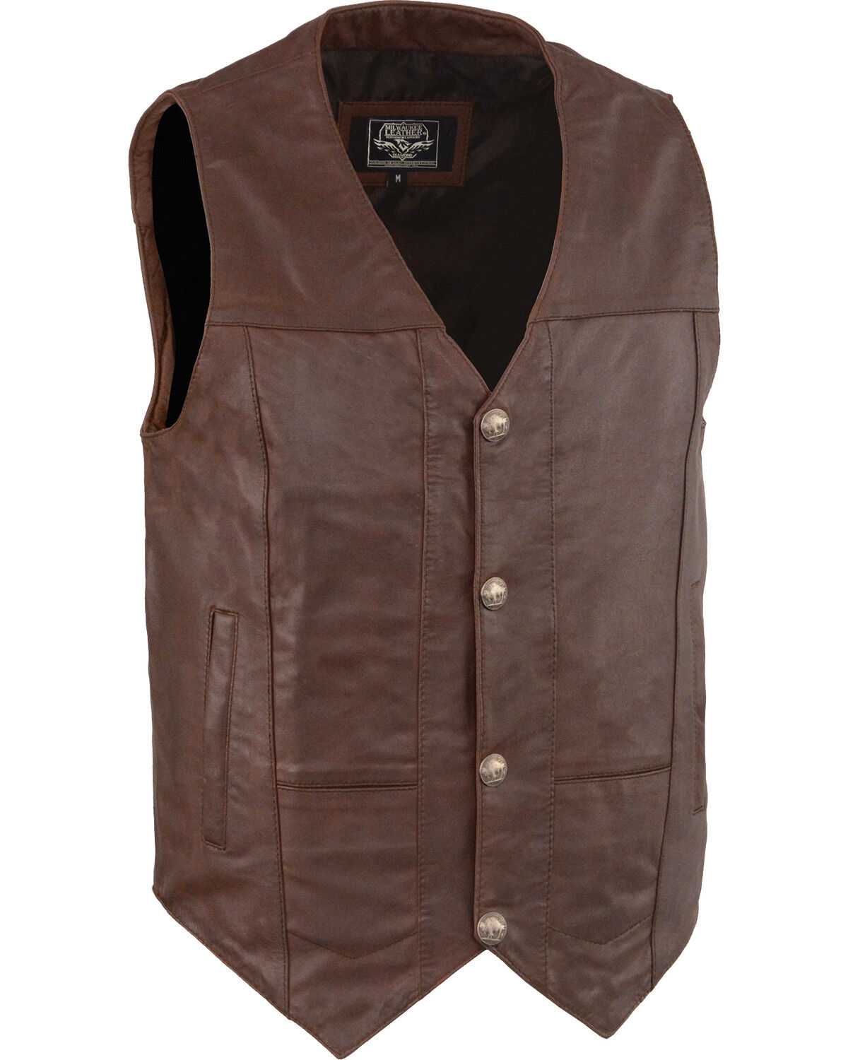 Milwaukee Leather Men's Western Plain Side Vest - Big 4X 1 118597-milwaukee-leather-men-s-western-plain-side-vest-big-4x-1.jpg