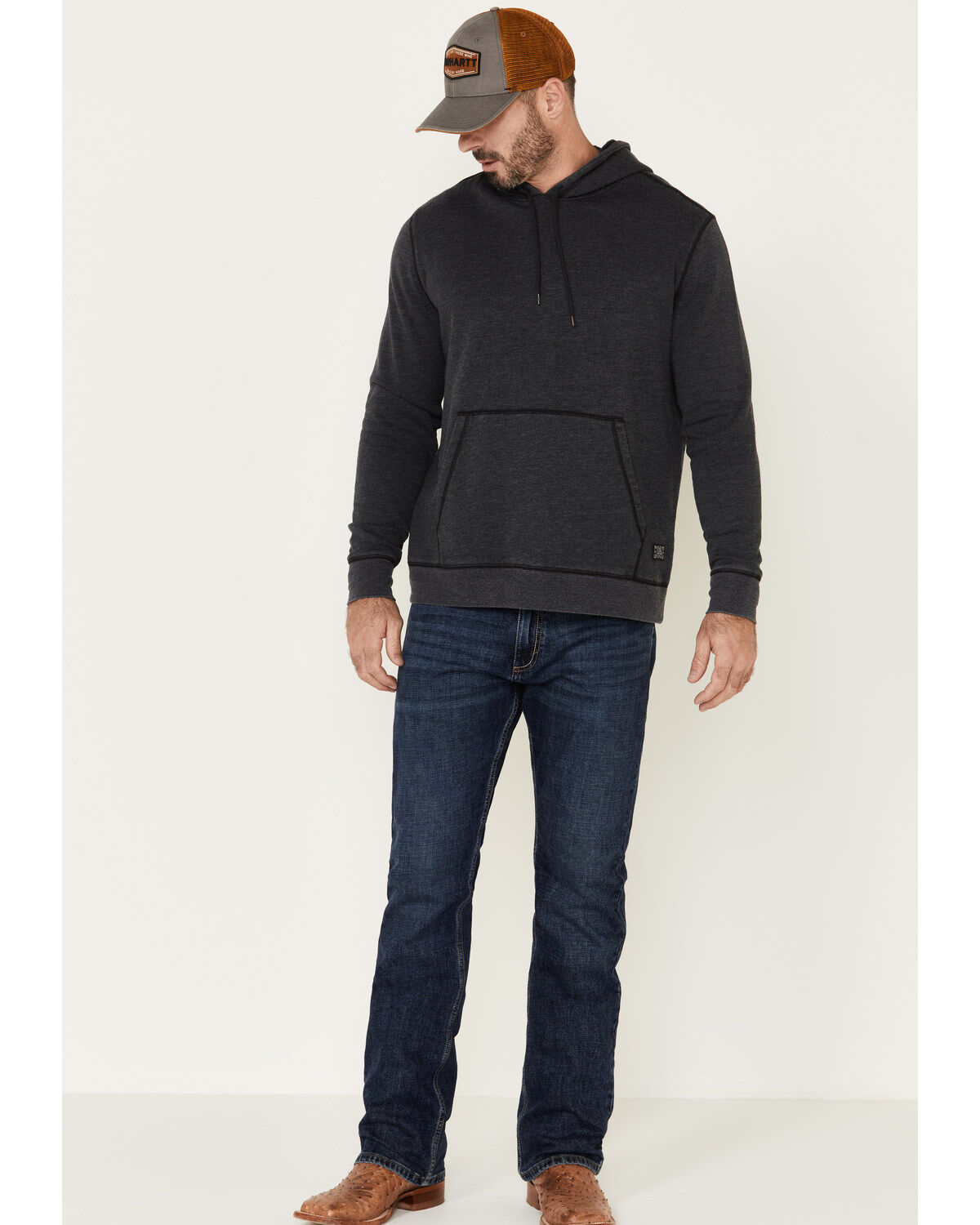 Flag & Anthem Men's Charcoal Colerain Burnout Fleece Hooded Sweatshirt
