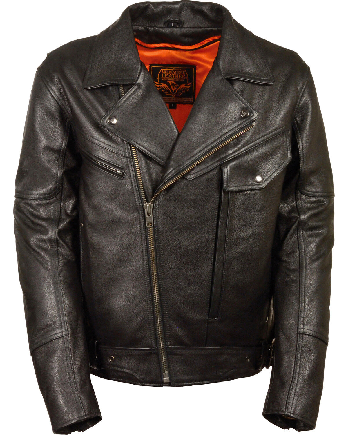 Milwaukee Leather Men's Side Set Belt Utility Pocket Motorcycle Jacket - 3X