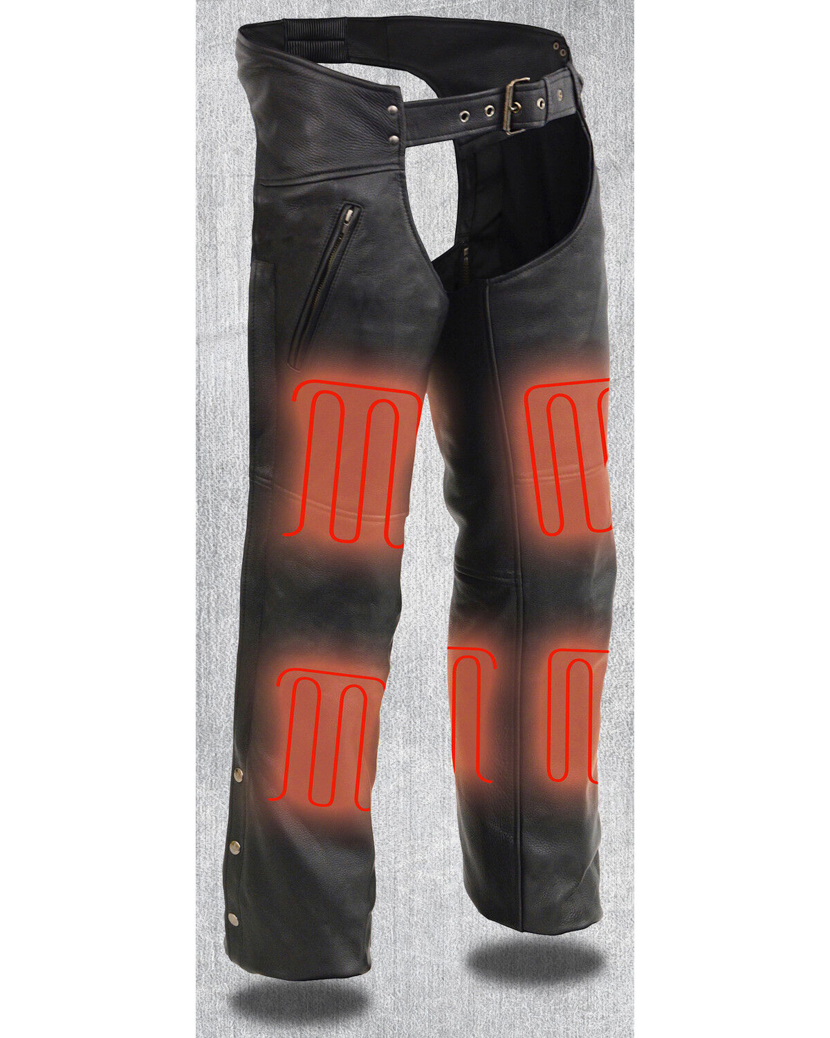 Milwaukee Leather Men's Heated Zipper Side Pocket Chaps - 5X