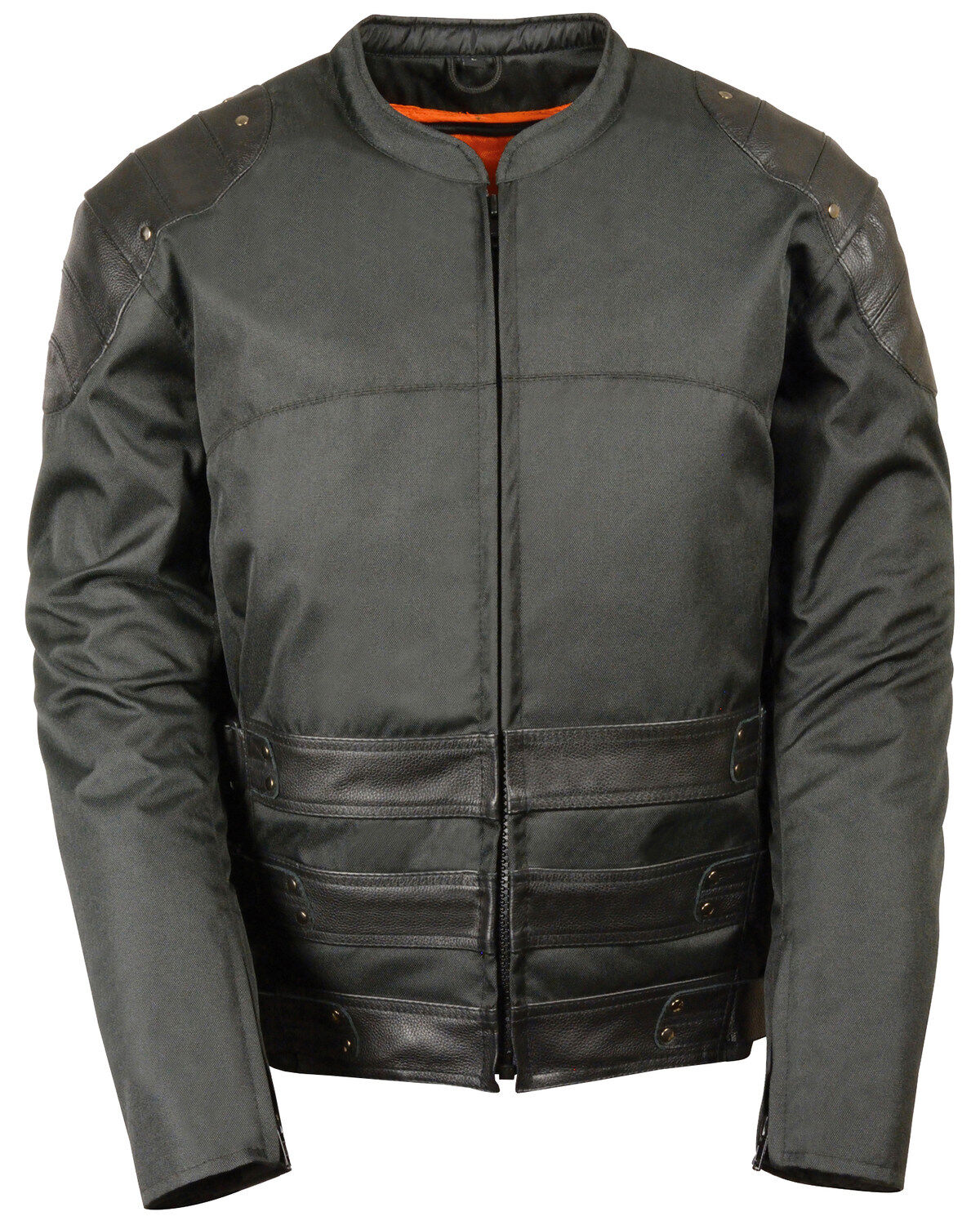 Milwaukee Leather Men's Assault Style Leather/Textile Racer Jacket - Big & Tall