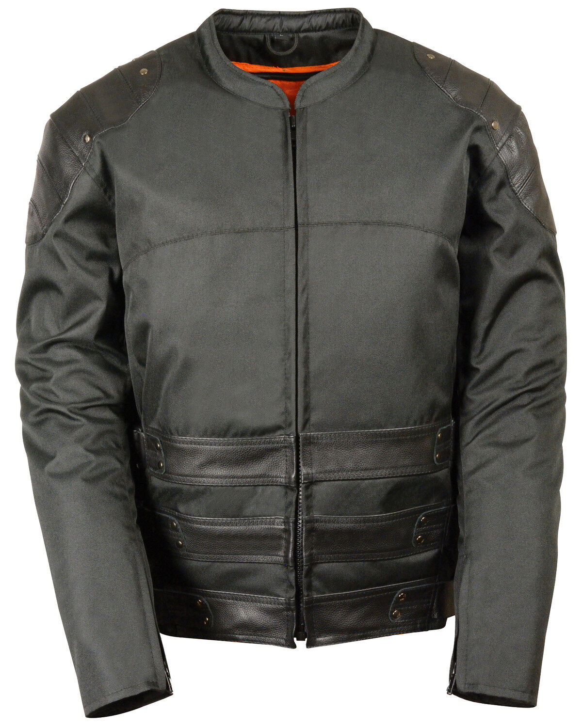 Milwaukee Leather Men's Assault Style Leather/Textile Racer Jacket - 4XL