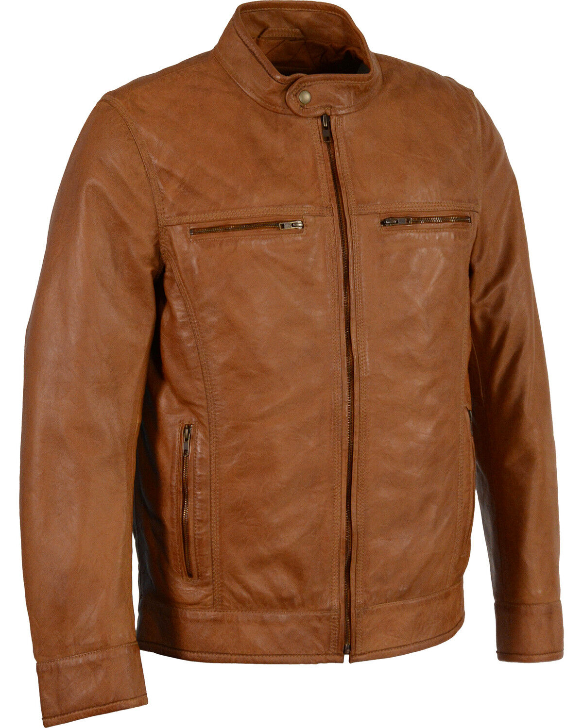 Milwaukee Leather Men's Zip Front Classic Moto Leather Jacket - 5X