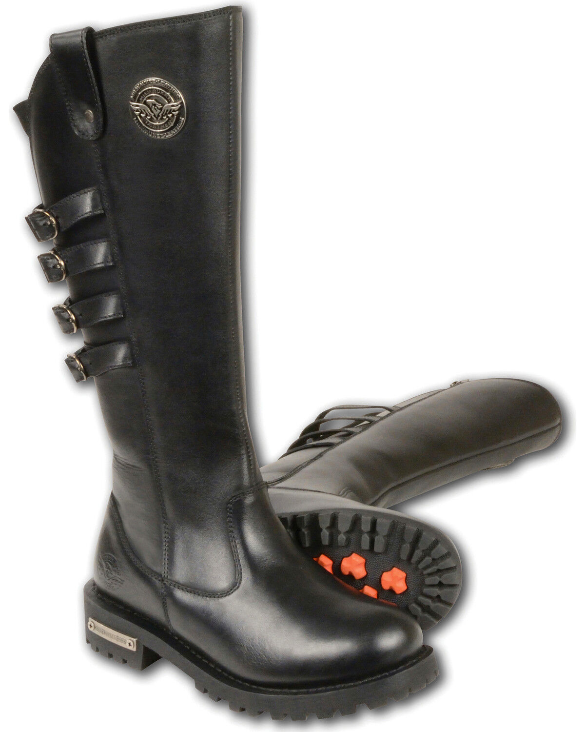 Milwaukee Leather Women's 15 High Rise Leather Riding Boots - Round Toe