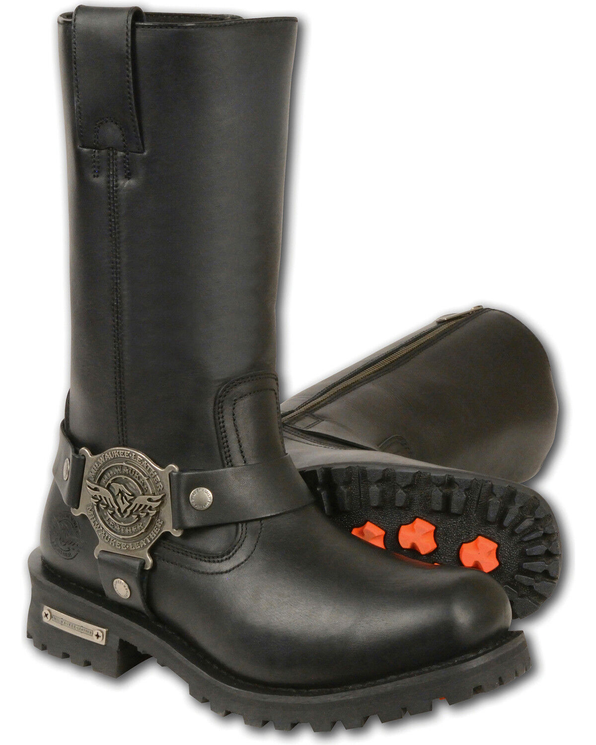 Milwaukee Leather Women's 11 Classic Harness Boots - Square Toe