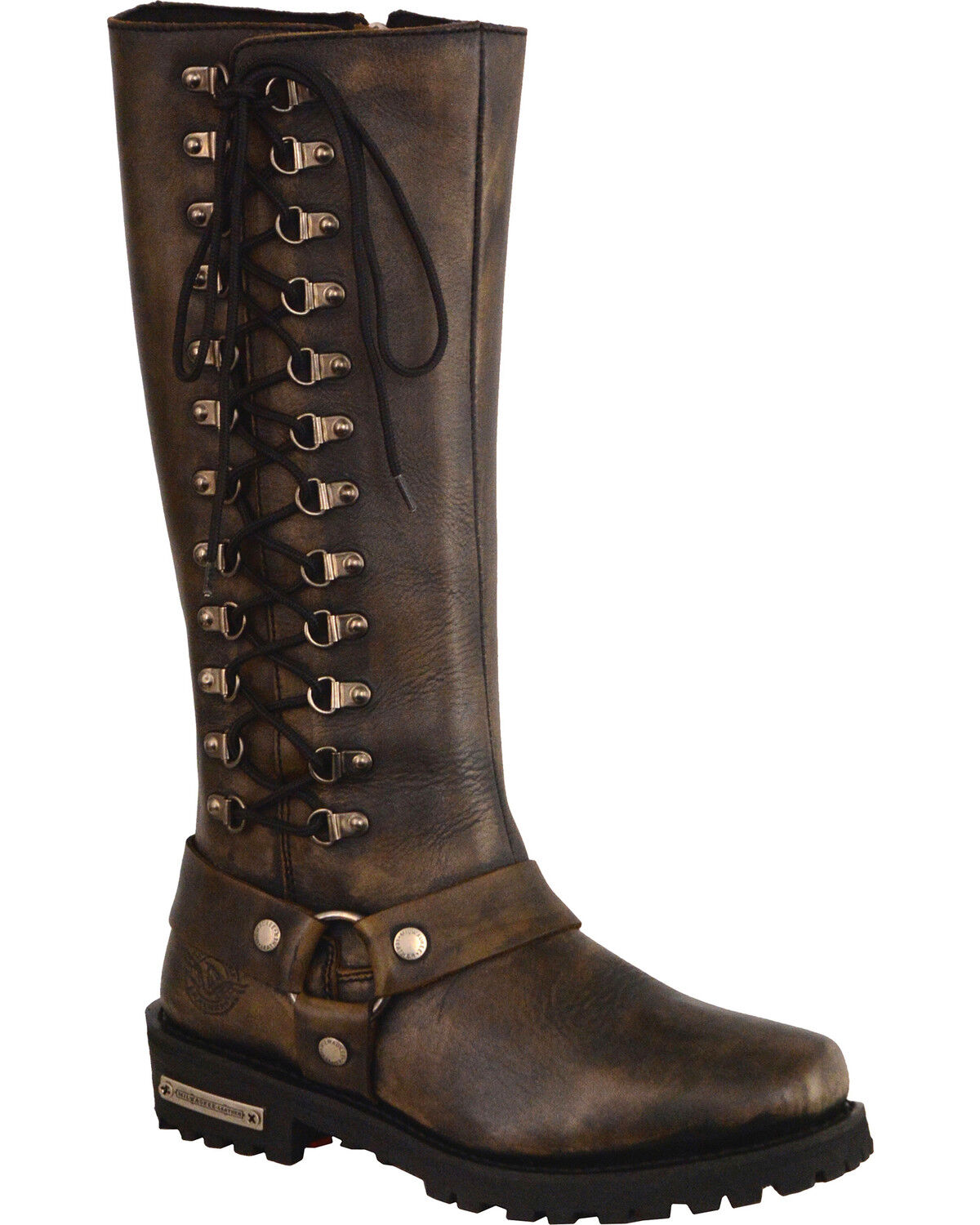Milwaukee Leather Women's Waterproof 14 Harness Boots - Square Toe