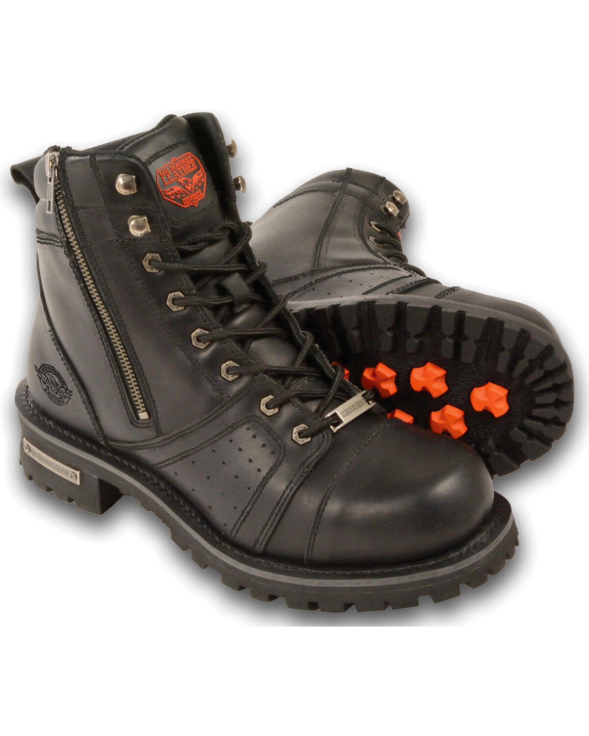 Milwaukee Leather Men's Lace To Toe Boots - Round Toe - Wide