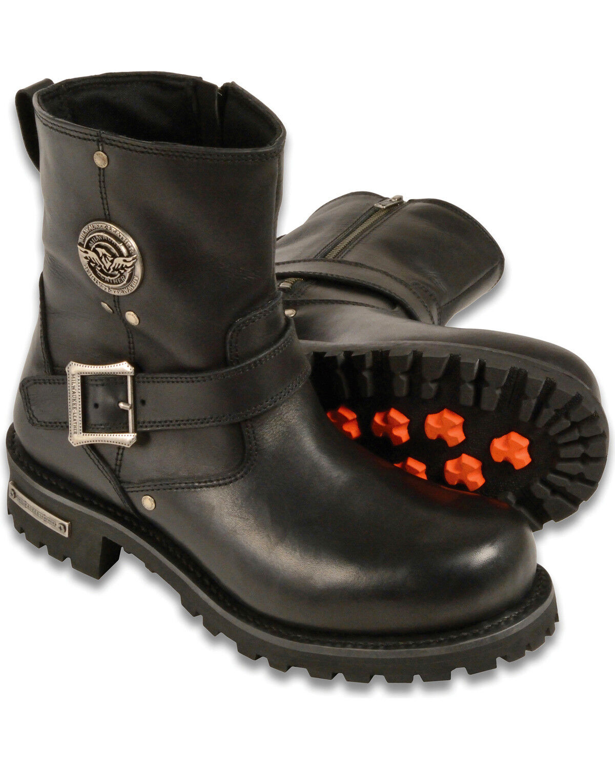Milwaukee Leather Men's 6 Classic Engineer Boots - Round Toe