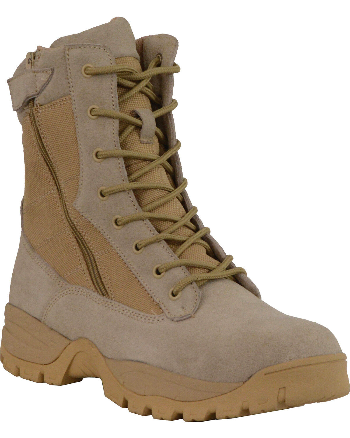 Milwaukee Leather Men's 9 Side Zipper Tactical Boots - Round Toe