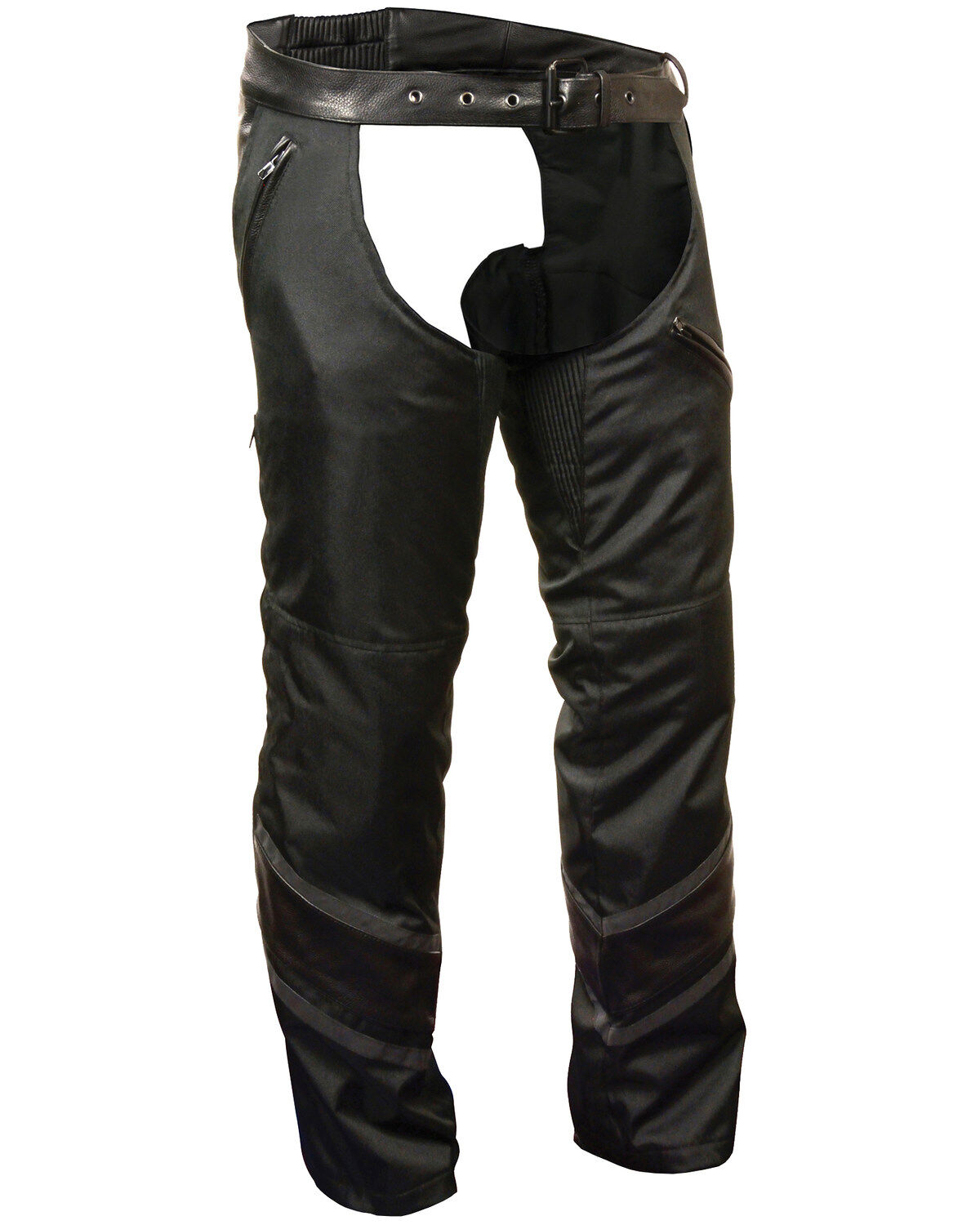 Milwaukee Leather Men's Leather Trim Snap Out Liner Vented Textile Chaps - 4XL