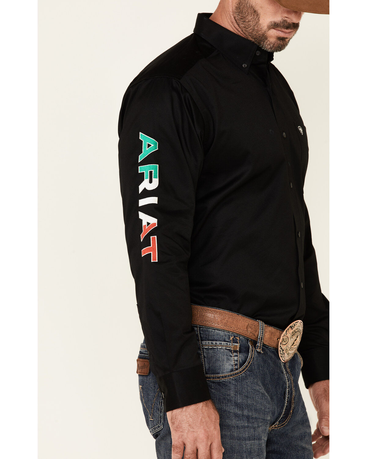 Ariat Men's Solid Team Mexico Logo Long Sleeve Button-Down Western Shirt 1 128356-ariat-men-s-solid-team-mexico-logo-long-sleeve-button-down-western-shirt-1.jpg