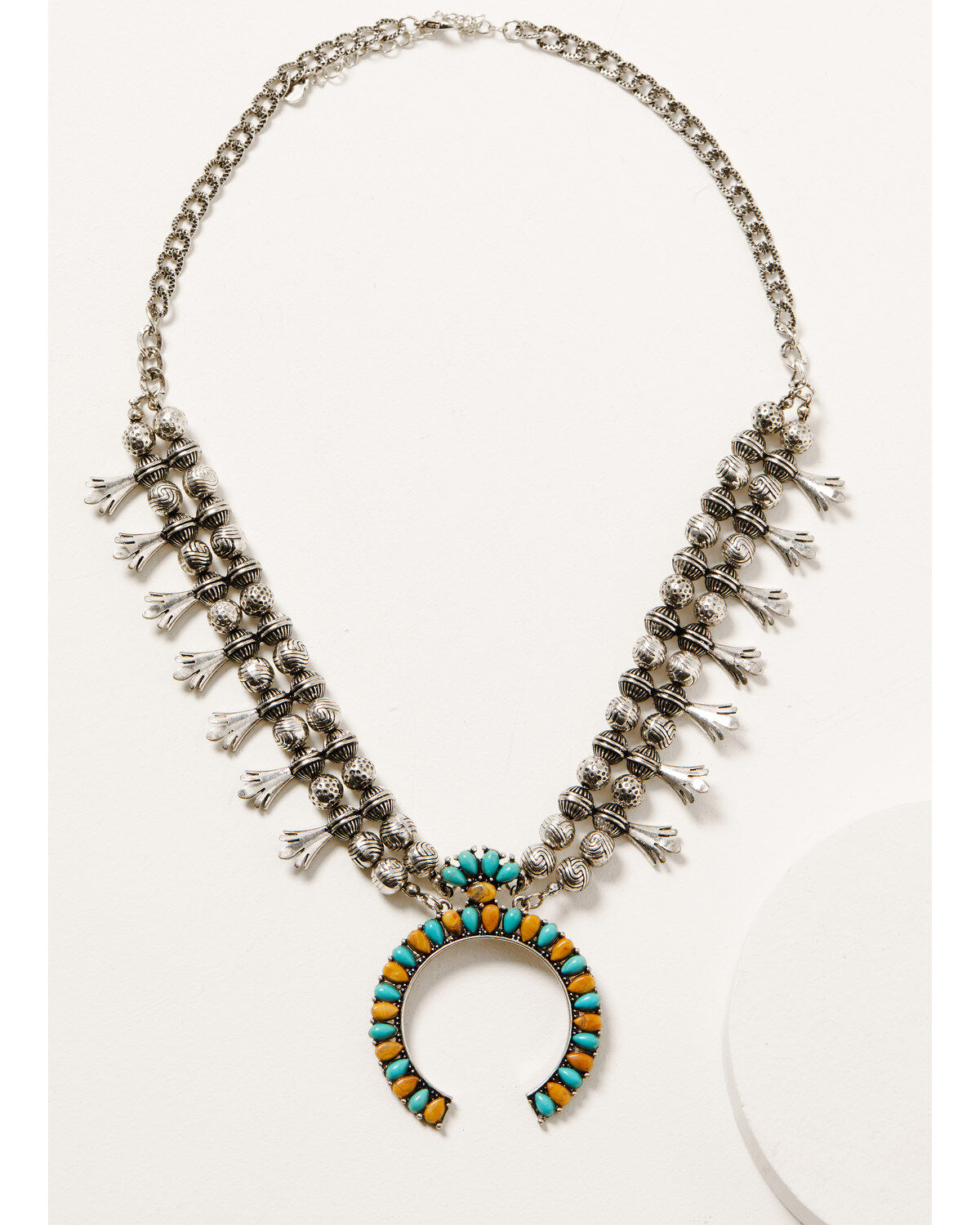 Shyanne Women's Silver & Turquoise Beaded Squash Blossom Pendant Necklace 1 130703-shyanne-women-s-silver-amp-turquoise-beaded-squash-blossom-pendant-necklace-1.jpg