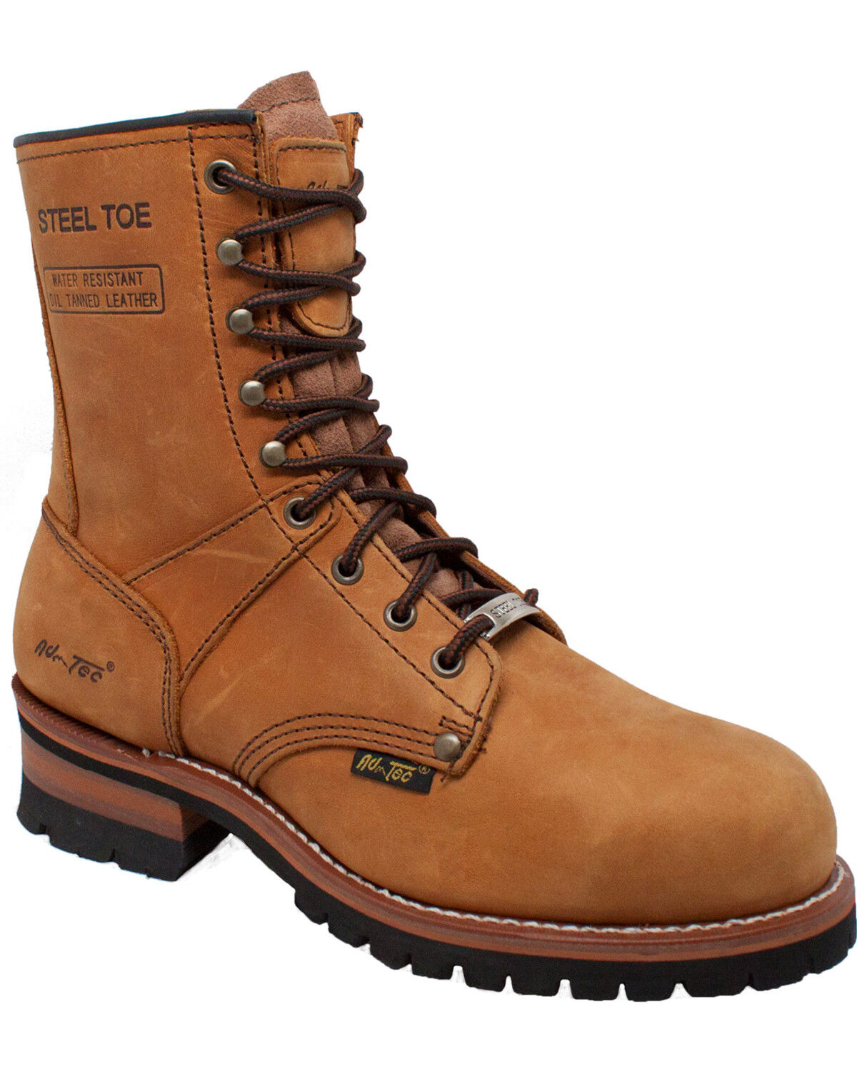 Ad Tec Men's 9 Leather Logger Boots - Steel Toe