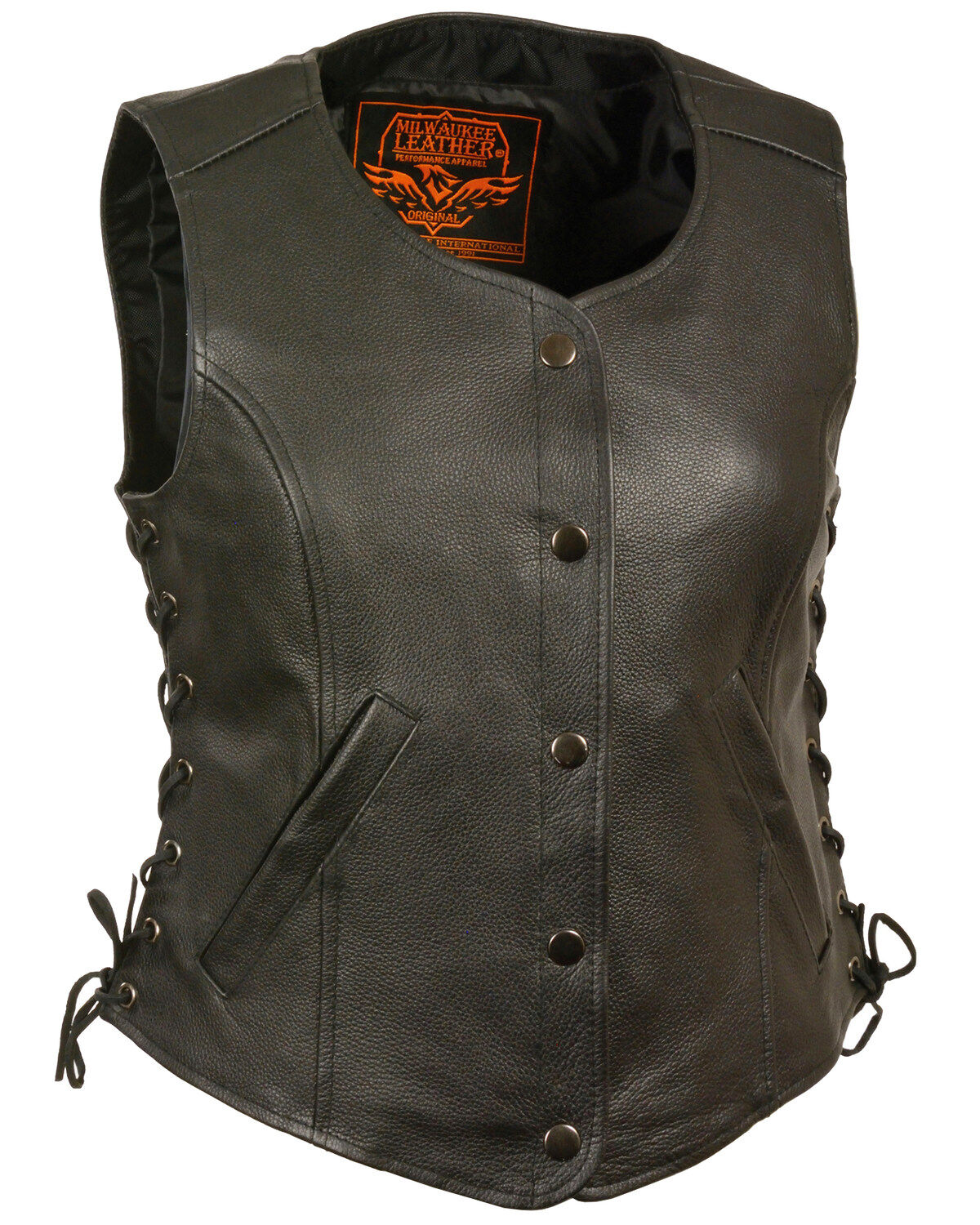 Milwaukee Leather Women's Side Lace Snap Front Vest - 3X