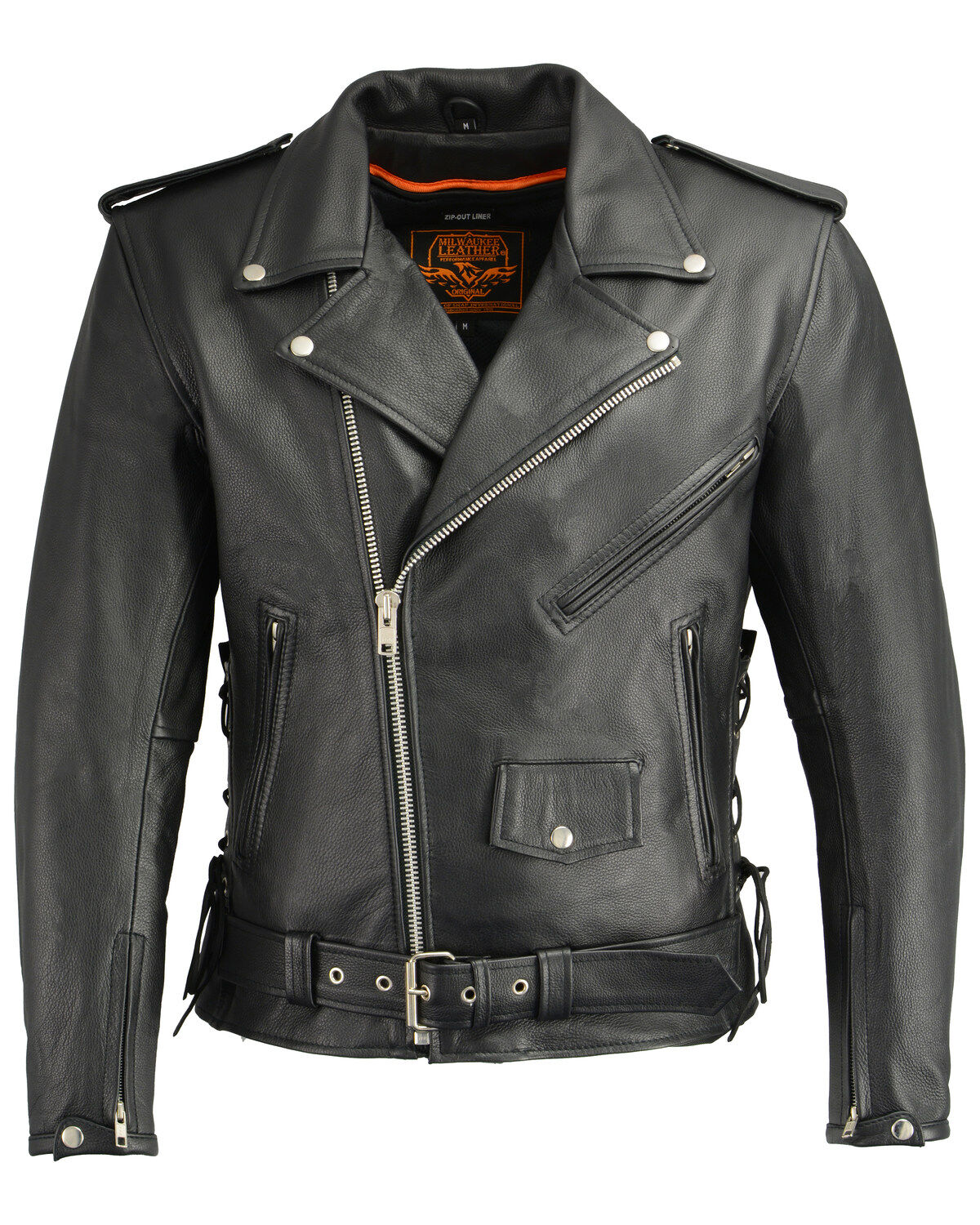 Milwaukee Leather Men's Classic Side Lace Concealed Carry Motorcycle Jacket - 4X