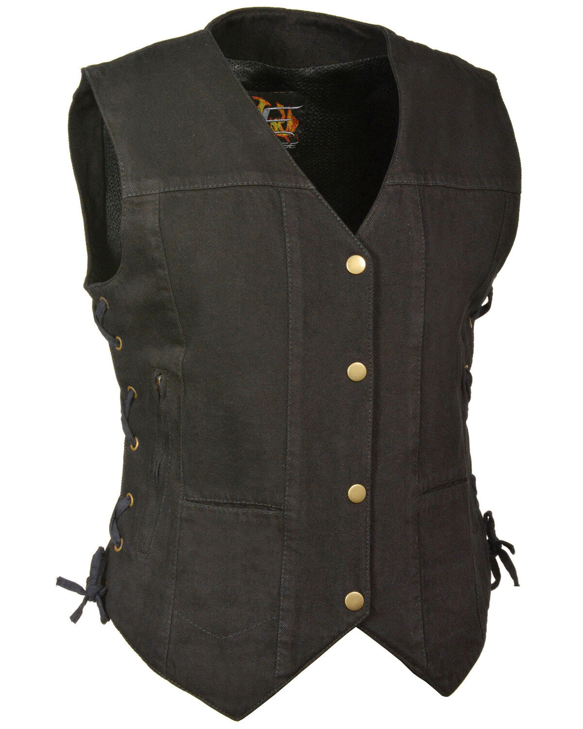 Milwaukee Leather Women's 6 Pocket Side Lace Denim Vest