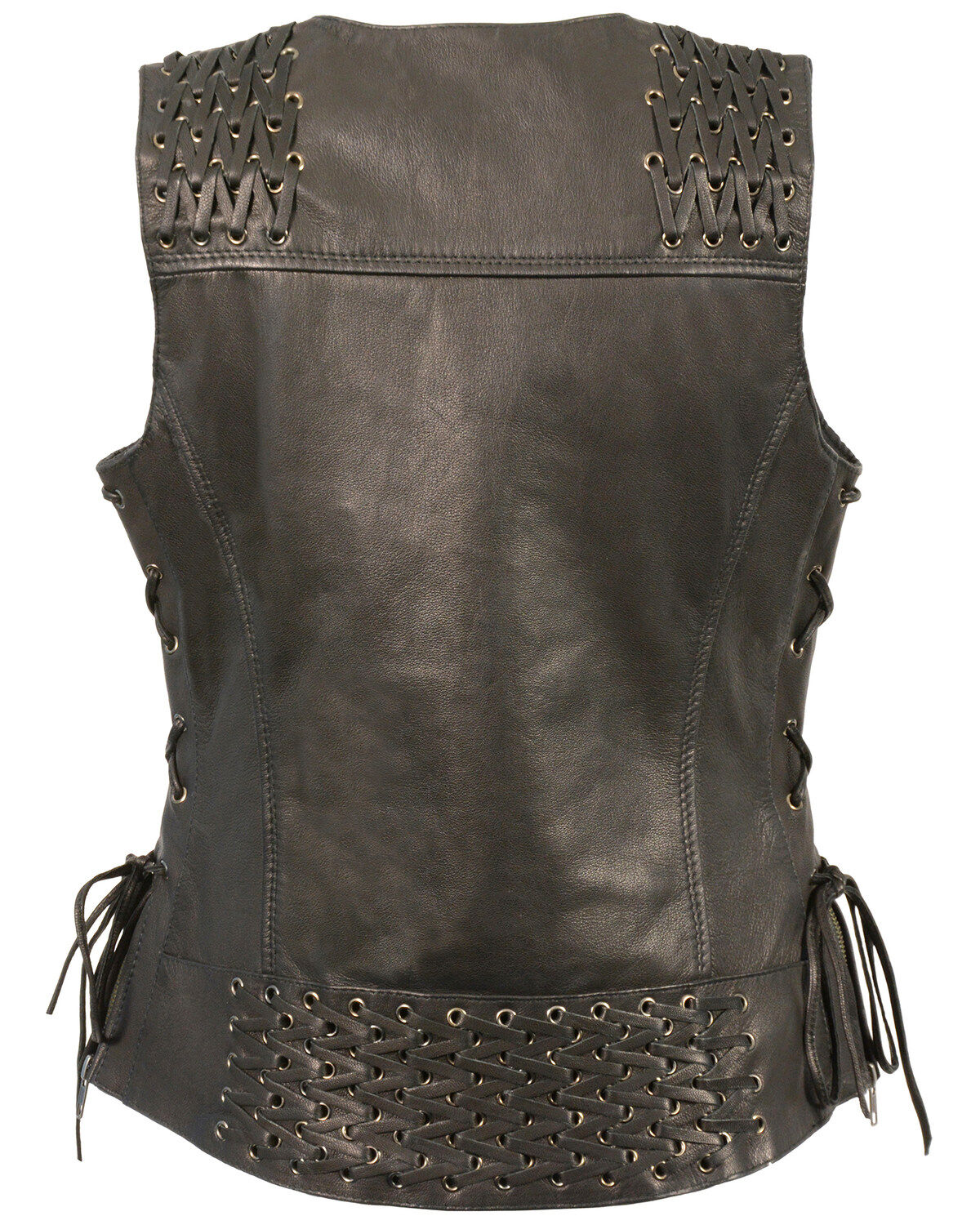 Milwaukee Leather Women's Lightweight Lace To Lace Snap Front Vest - 3X