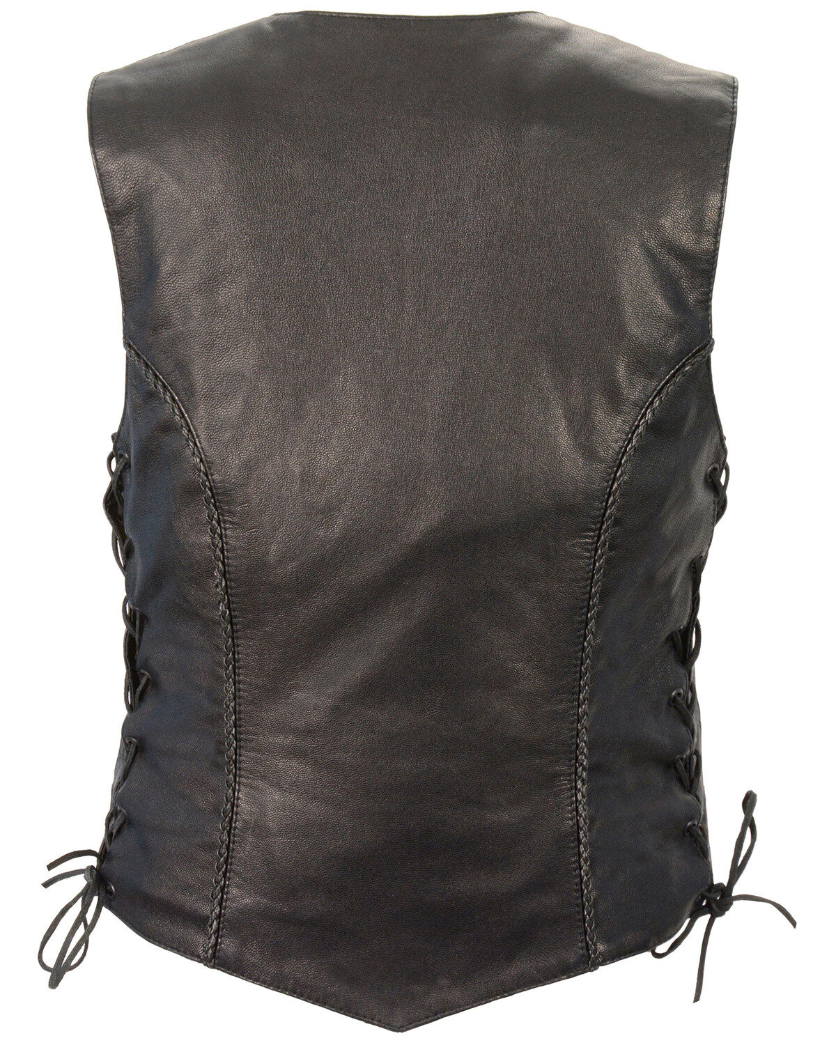 Milwaukee Leather Women's Braided Side Lace Lightweight Snap Front Vest - 3X