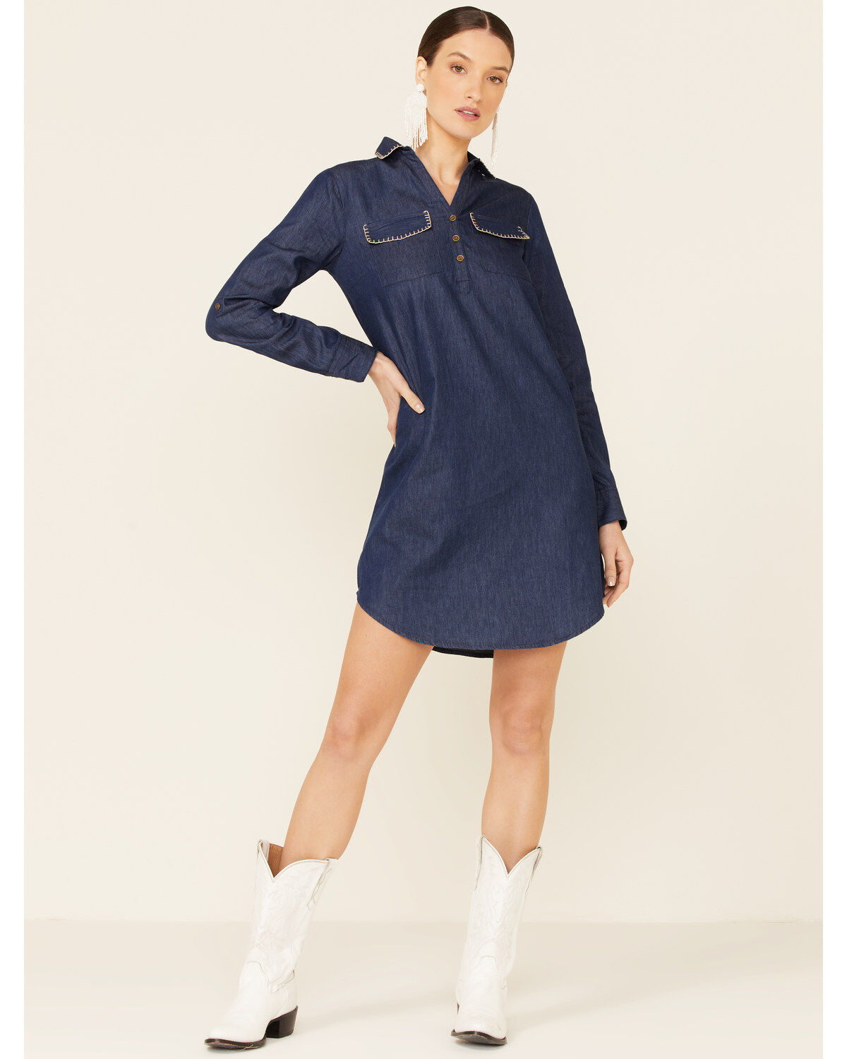 Roper Women's Denim Stitched Mini Dress