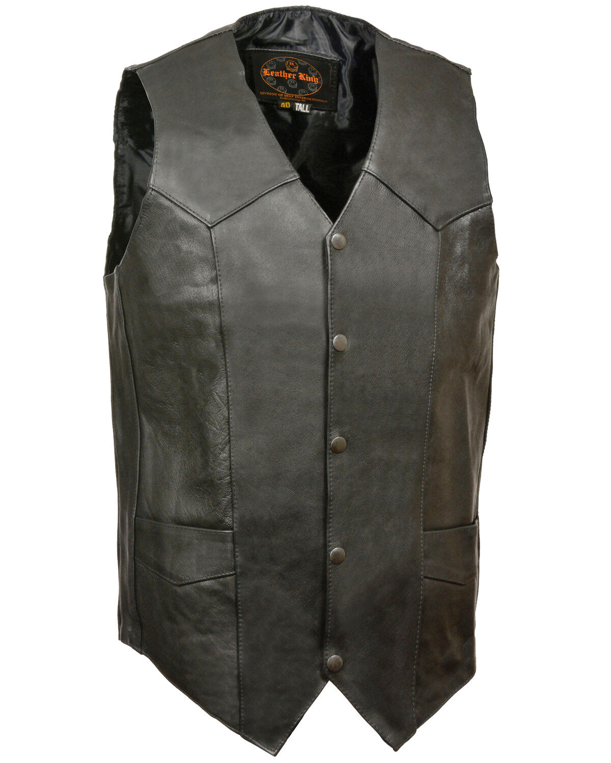 Milwaukee Leather Men's Snap Front Biker Vest - Big & Tall