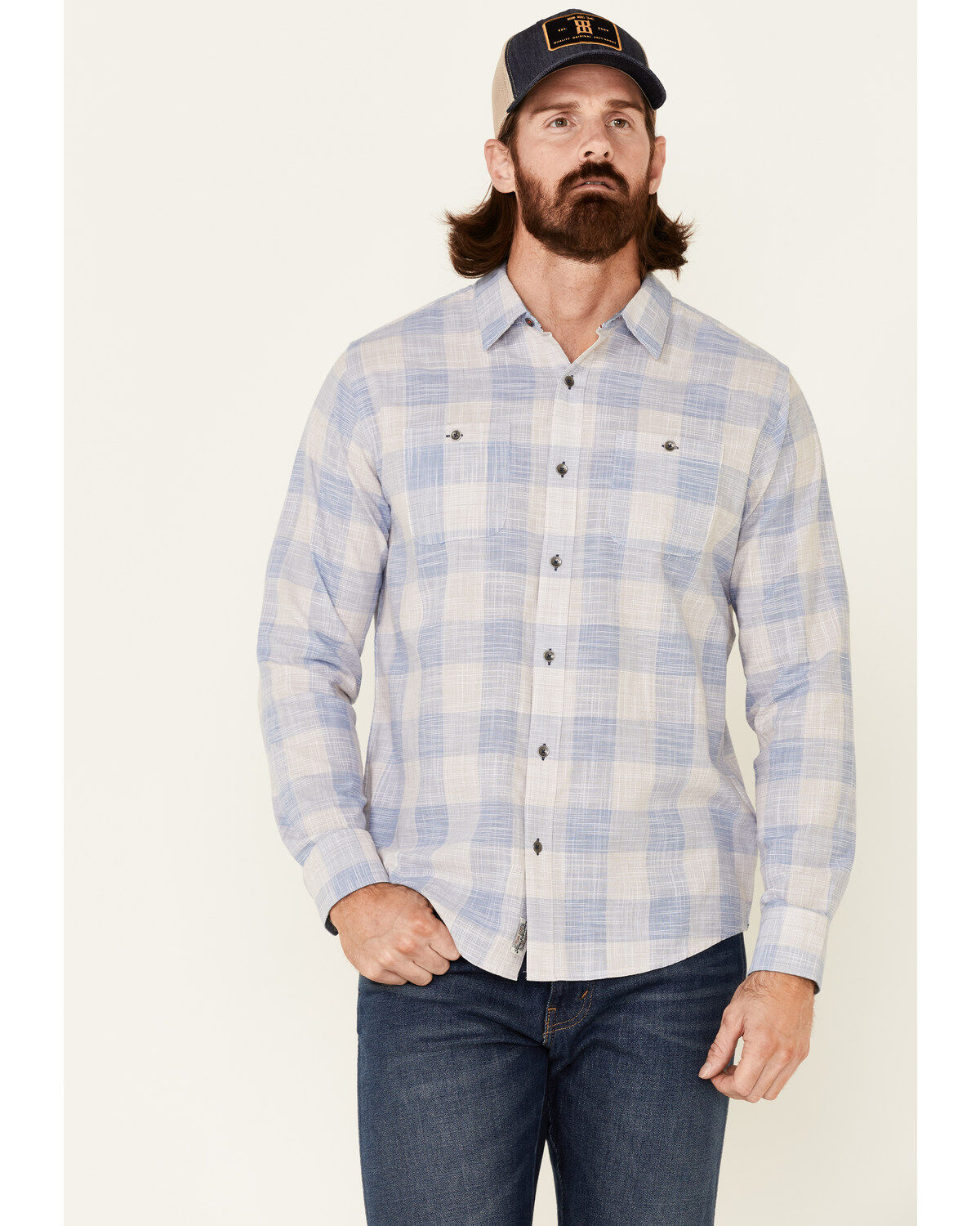 Flag & Anthem Men's Portola Plaid Print Long Sleeve Button Down Western Shirt