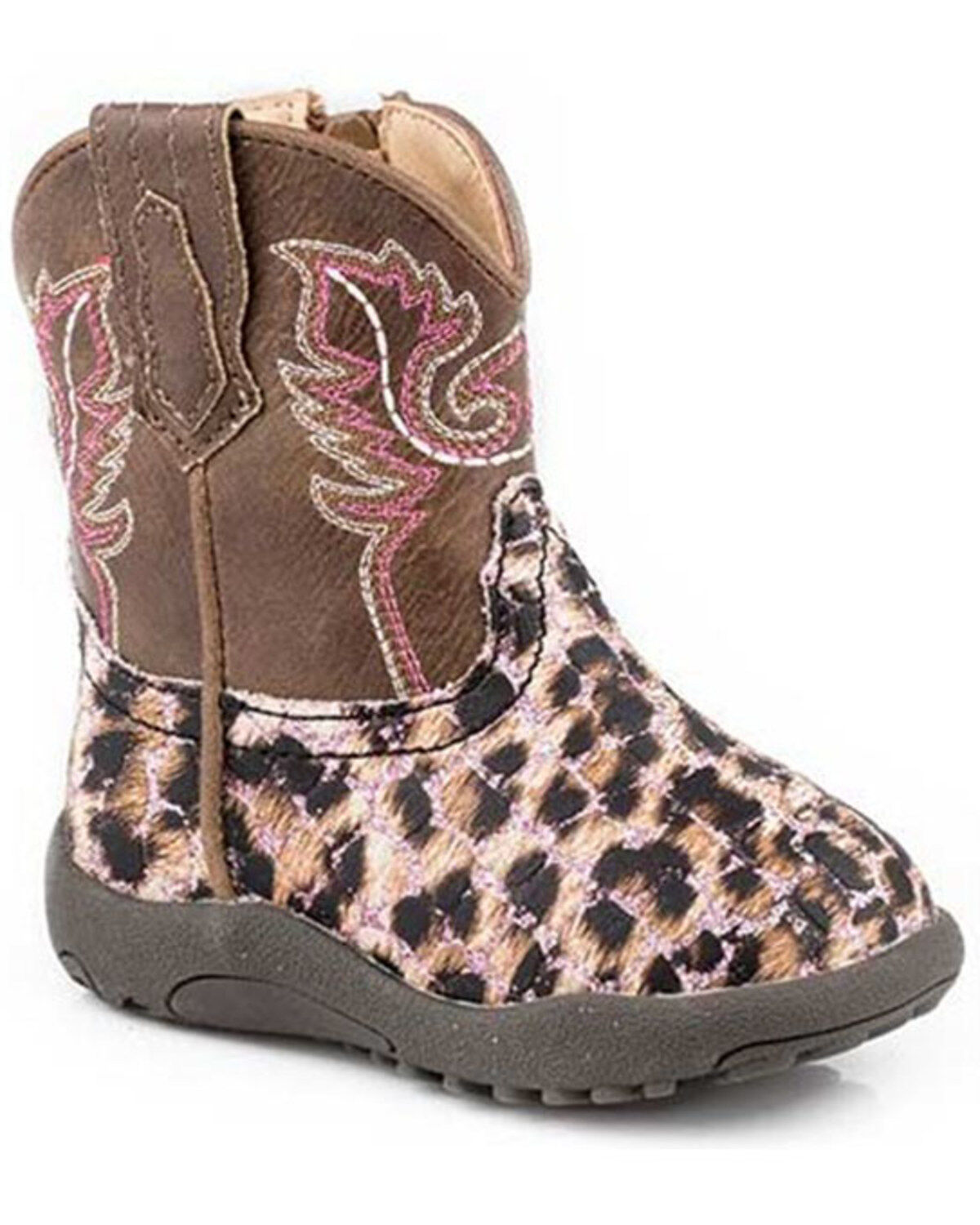 Roper Infant Girls' Glitter Leopard Poppet Boots - Round Toe