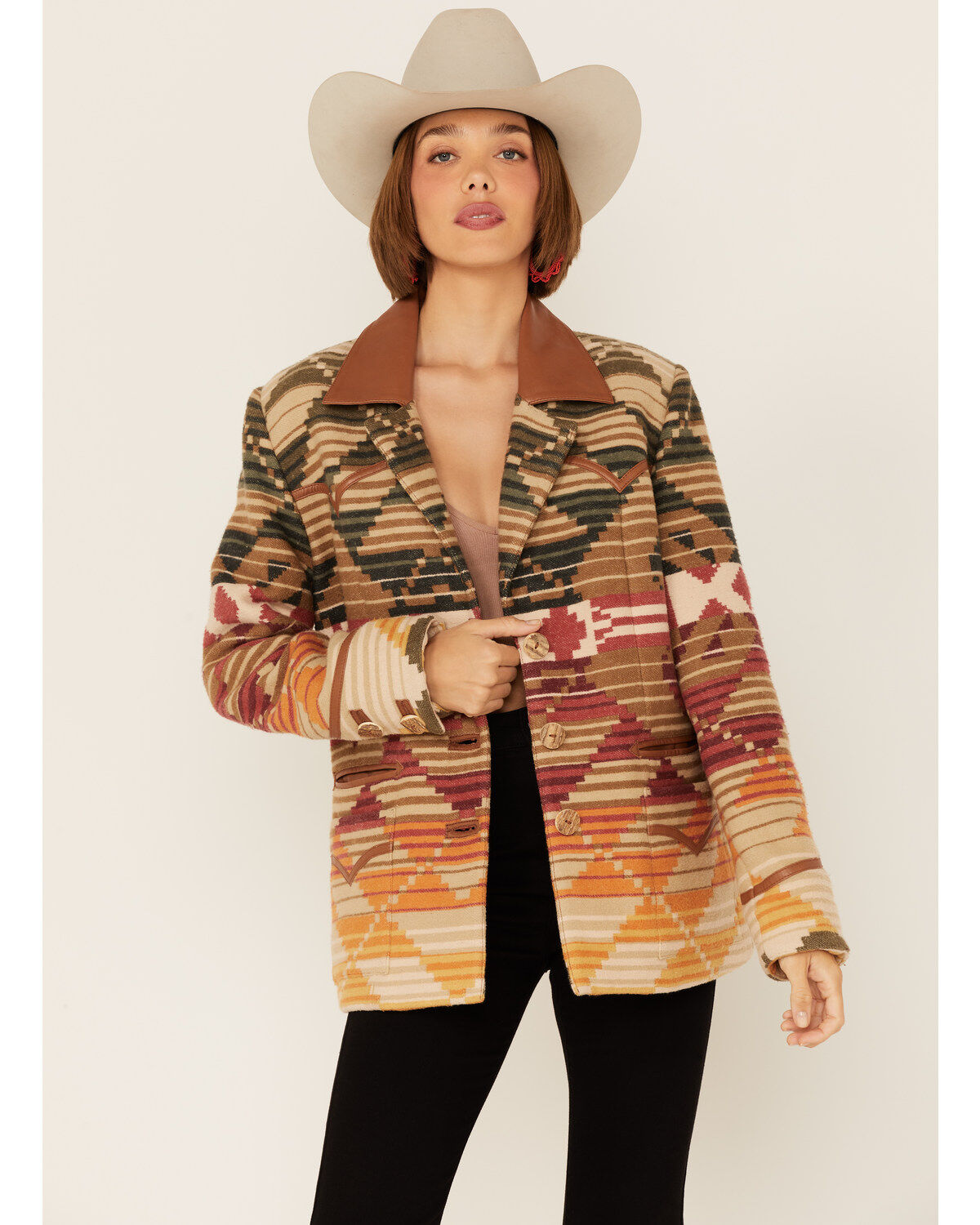 Double D Ranch Women's Serape Embroidered Blanket Blazer