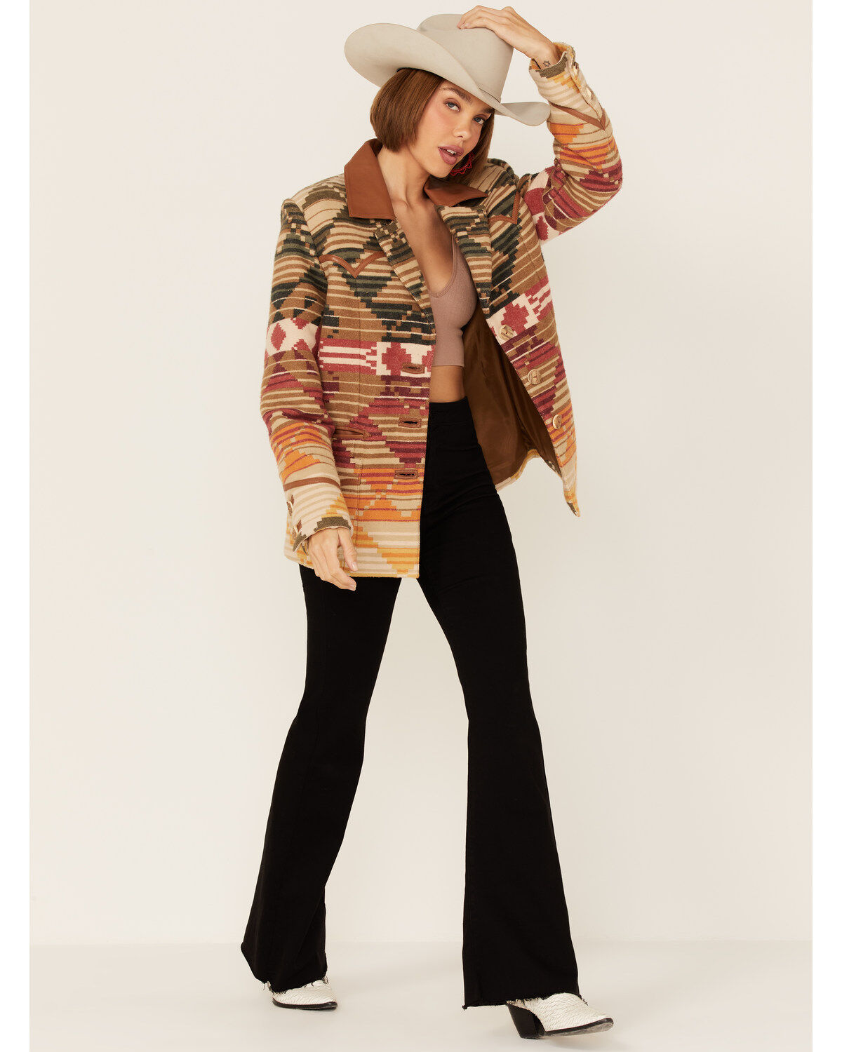 Double D Ranch Women's Serape Embroidered Blanket Blazer