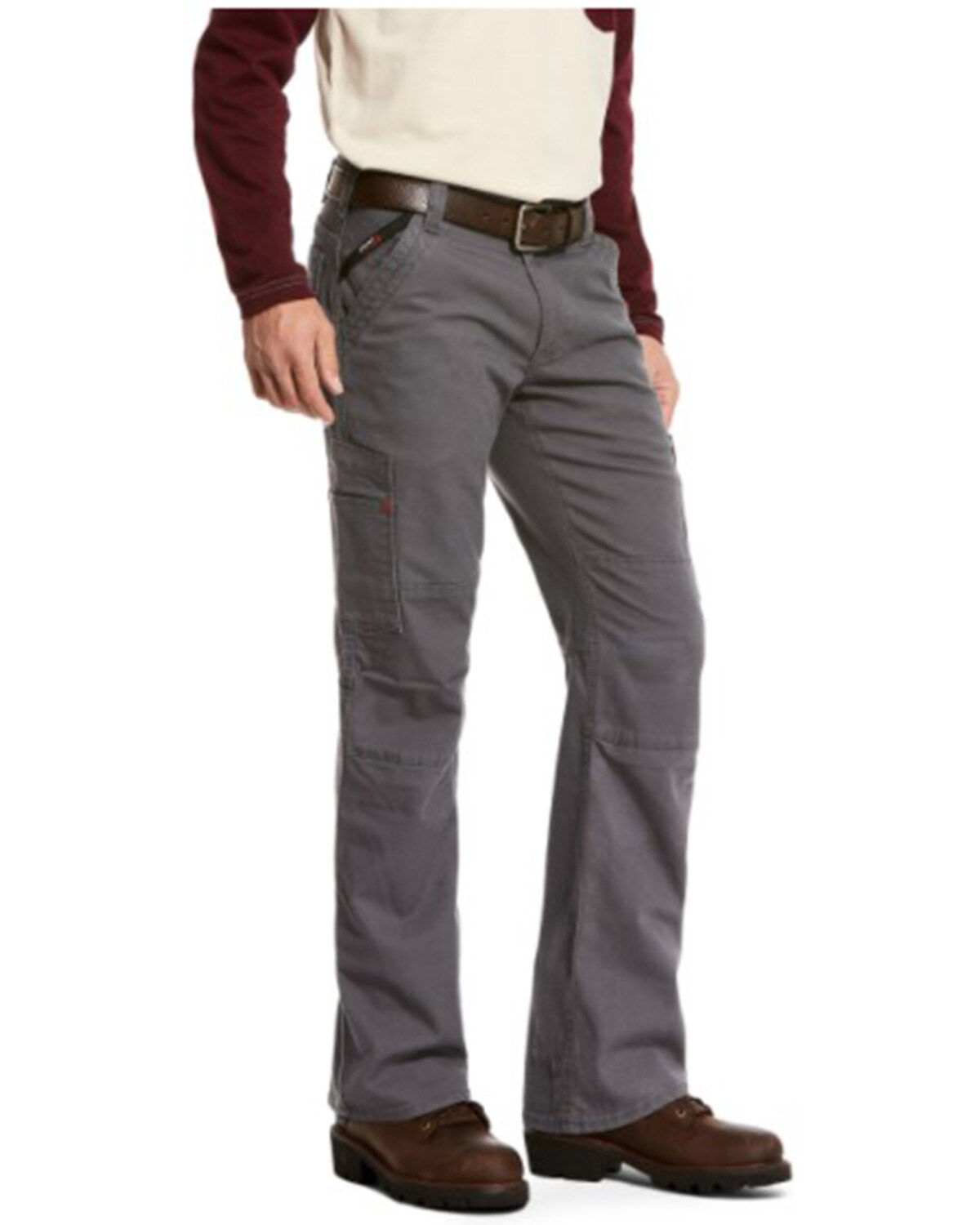 Ariat Men's Grey FR M5 Duralight Stretch Canvas Straight Work Pants - Big