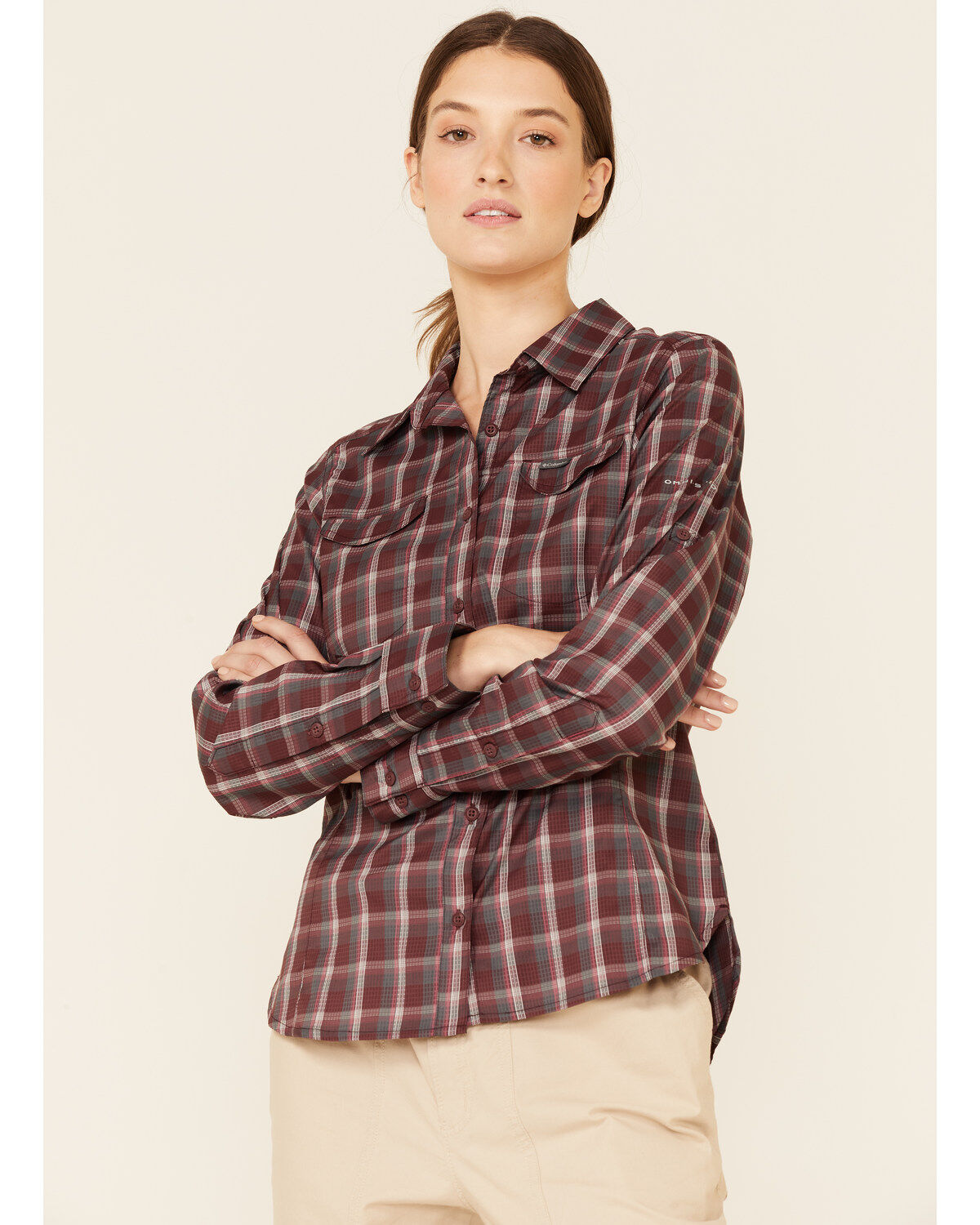 Columbia Women's Malbec Plaid Print Ridge Lite Long Sleeve Button-Down Western Shirt 1 145310-columbia-women-s-malbec-plaid-print-ridge-lite-long-sleeve-button-down-western-shirt-1.jpg