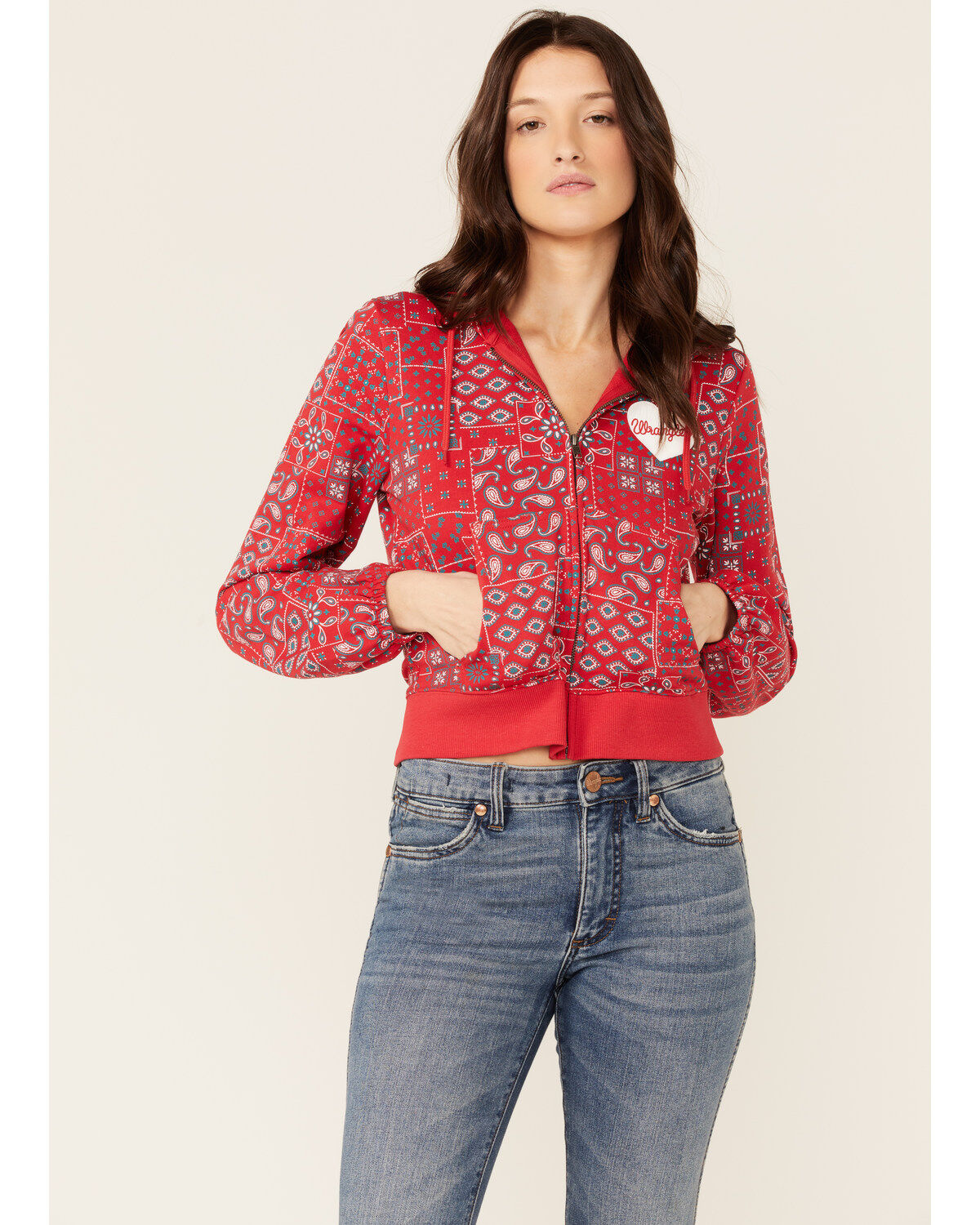 Wrangler Women's Bandana Print Red Crop Zip Hooded Jacket 1 152383-wrangler-women-s-bandana-print-red-crop-zip-hooded-jacket-1.jpg