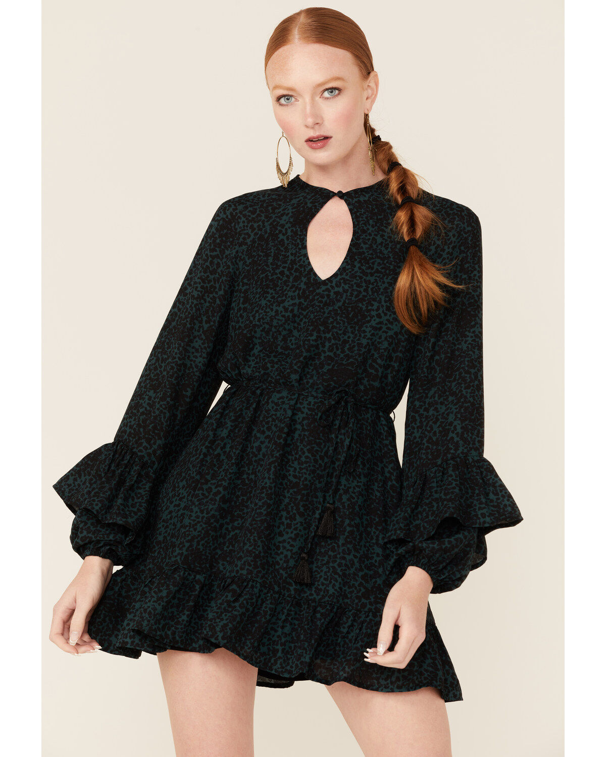 Shyanne Women's Green Animal Print A-Line Mini Dress 1 152517-shyanne-women-s-green-animal-print-a-line-mini-dress-1.jpg