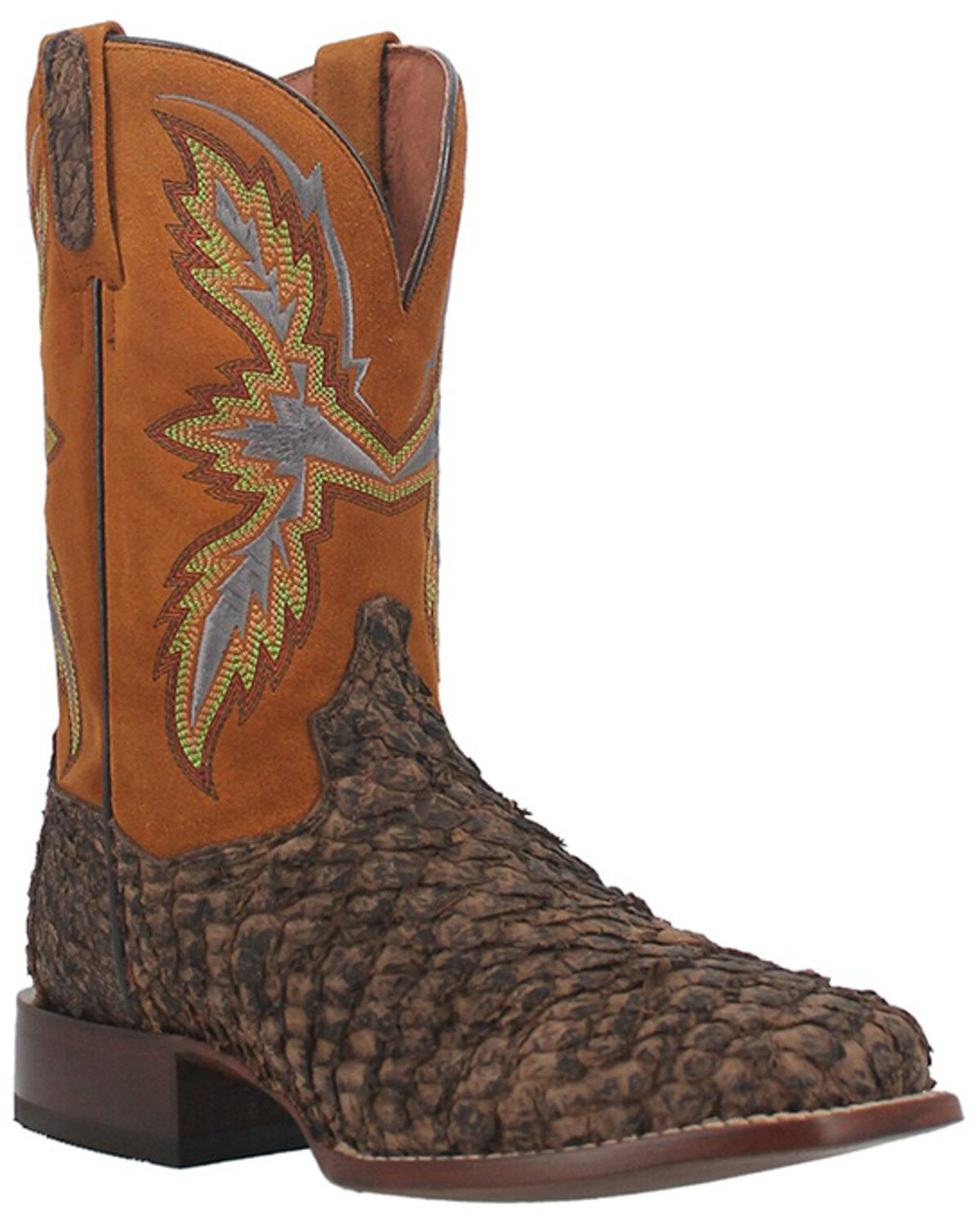 Dan Post Men's Dorsal Exotic Seabass Western Boots - Broad Square Toe