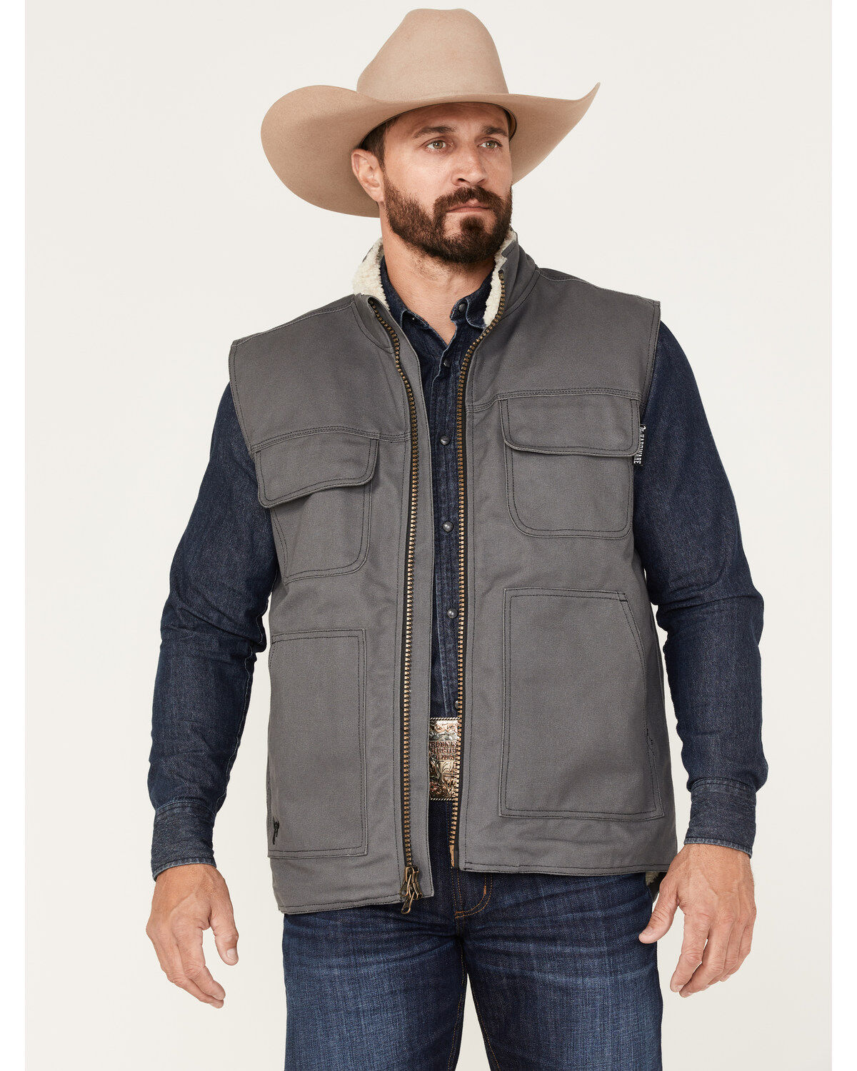 Cowboy Hardware Men's Ranch Canvas Berber Sherpa Lined Vest 1 154520-cowboy-hardware-men-s-ranch-canvas-berber-sherpa-lined-vest-1.jpg