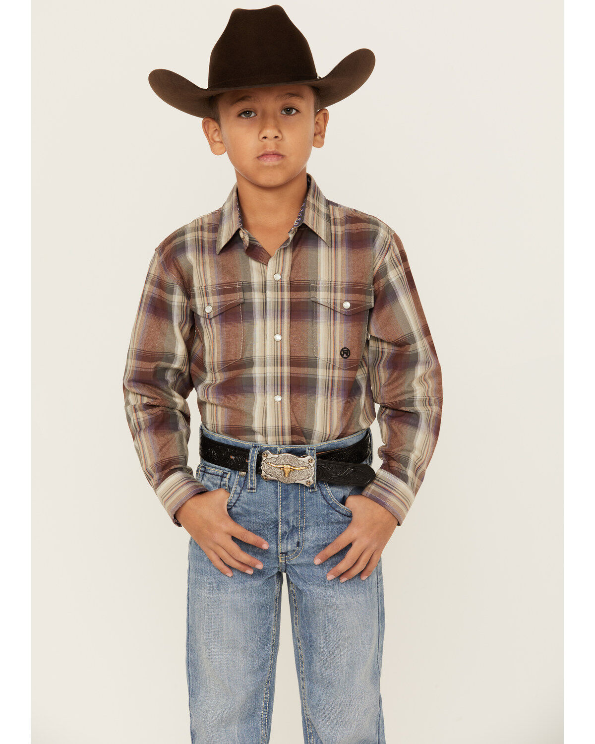 Roper Boys' Amarillo Plaid Print Long Sleeve Pearl Snap Western Shirt 1 156661-roper-boys-amarillo-plaid-print-long-sleeve-pearl-snap-western-shirt-1.jpg
