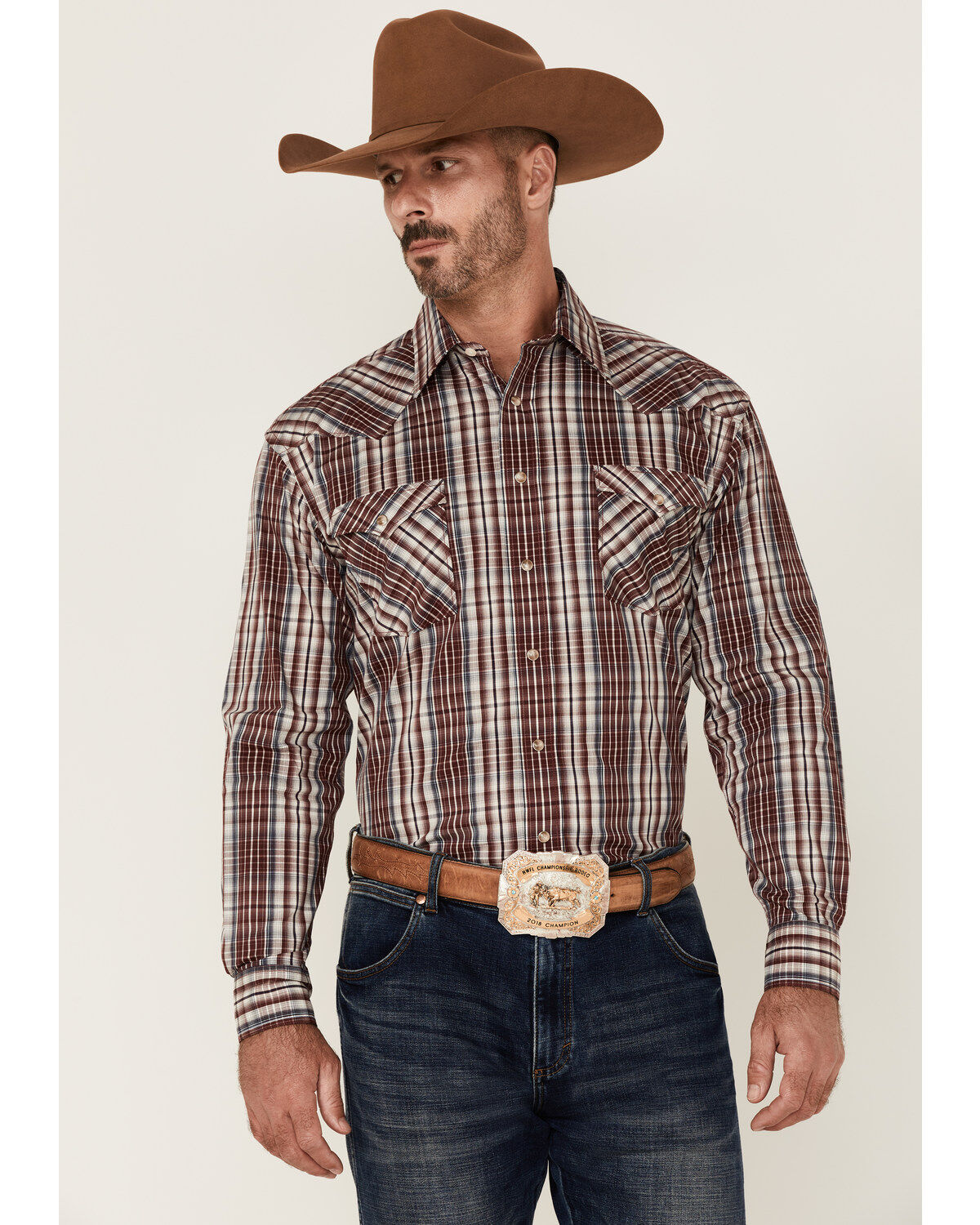 Rough Stock By Panhandle Men's Ombre Plaid Print Long Sleeve Pearl Snap Western Shirt 1 156789-rough-stock-by-panhandle-men-s-ombre-plaid-print-long-sleeve-pearl-snap-western-shirt-1.jpg