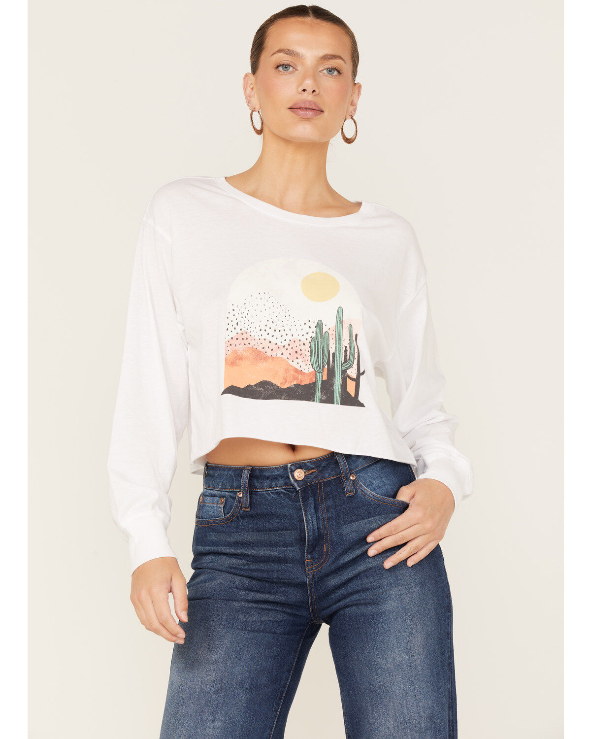 White Crow Women's Desert Cactus Scene Long Sleeve Graphic Tee 1 159657-white-crow-women-s-desert-cactus-scene-long-sleeve-graphic-tee-1.jpg