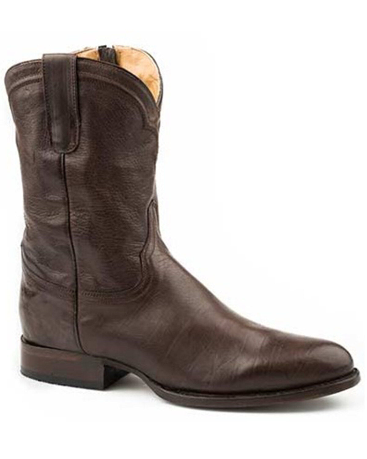 Stetson Men's Rancher Zip Burnished Vamp Western Roper Boots - Round Toe 1 161292-stetson-men-s-rancher-zip-burnished-vamp-western-roper-boots-round-toe-1.jpg