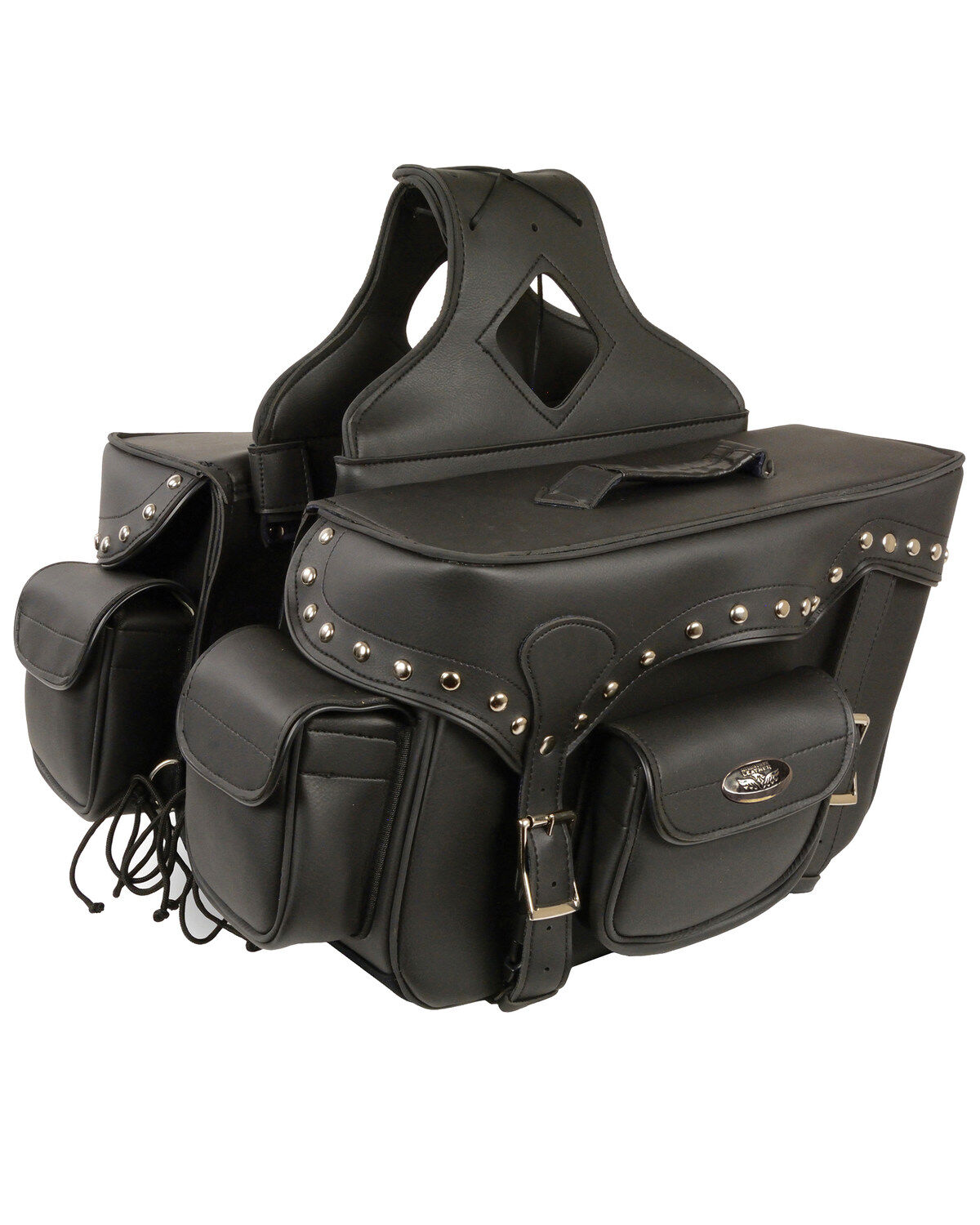 Milwaukee Leather Reflective Double Front Pocket Studded Throw Over Saddle Bag 1 16166-milwaukee-leather-reflective-double-front-pocket-studded-throw-over-saddle-bag-1.jpg