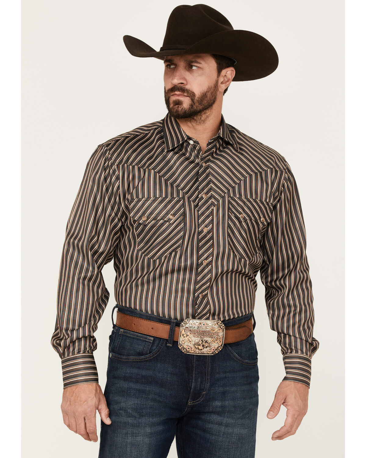 Reisistol Men's Quinton Stripe Snap Western Shirt