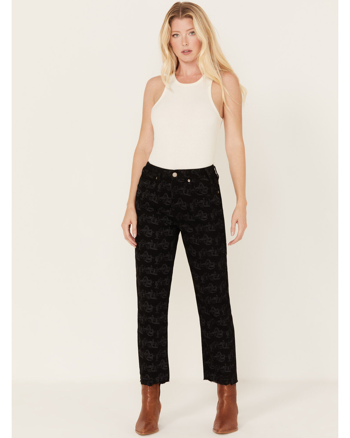 Rock & Roll Denim Women's Desert Print High Rise Cropped Straight Jeans 1 163403-rock-amp-roll-denim-women-s-desert-print-high-rise-cropped-straight-jeans-1.jpg
